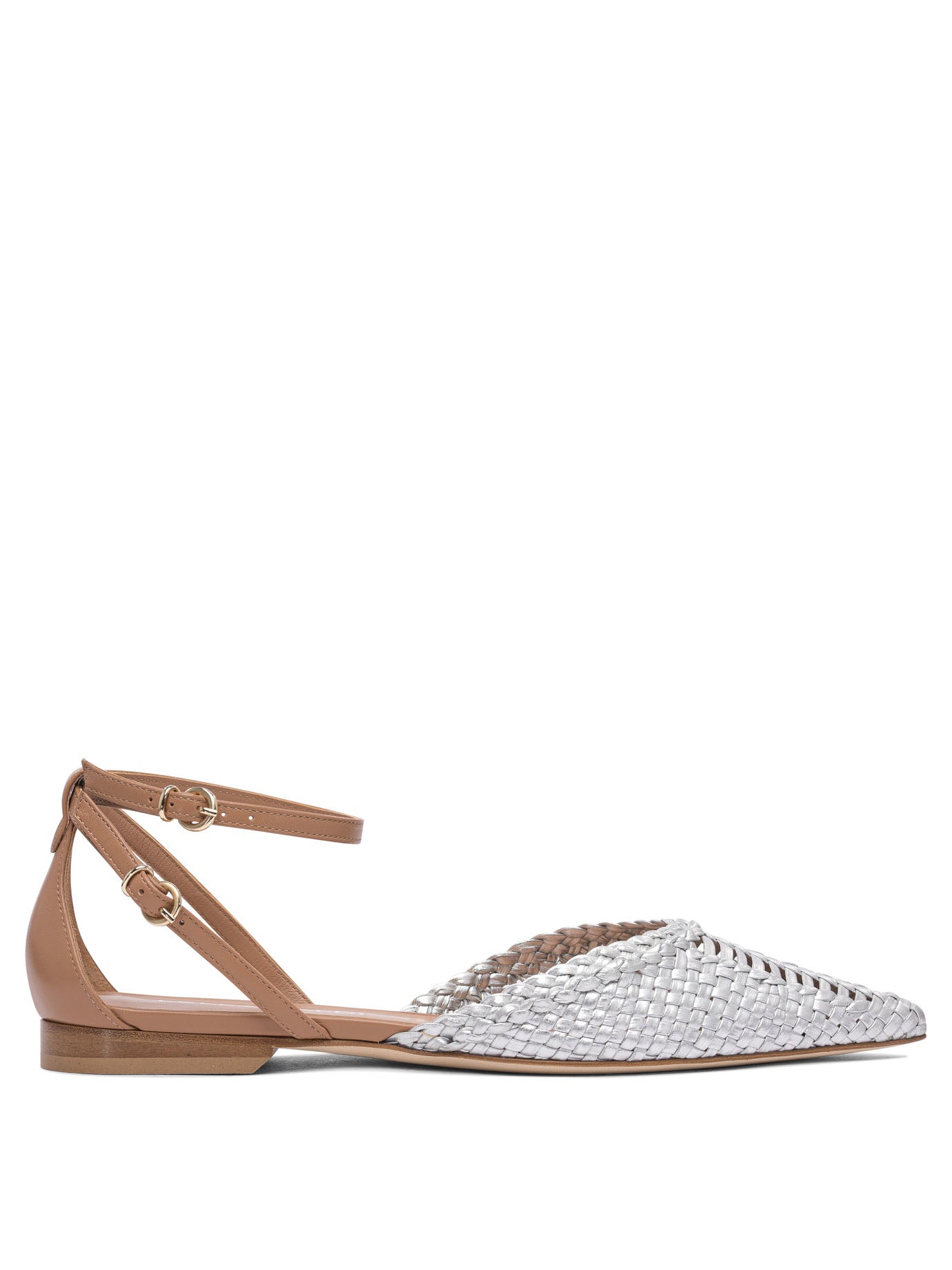 Silver Leather Ballerinas