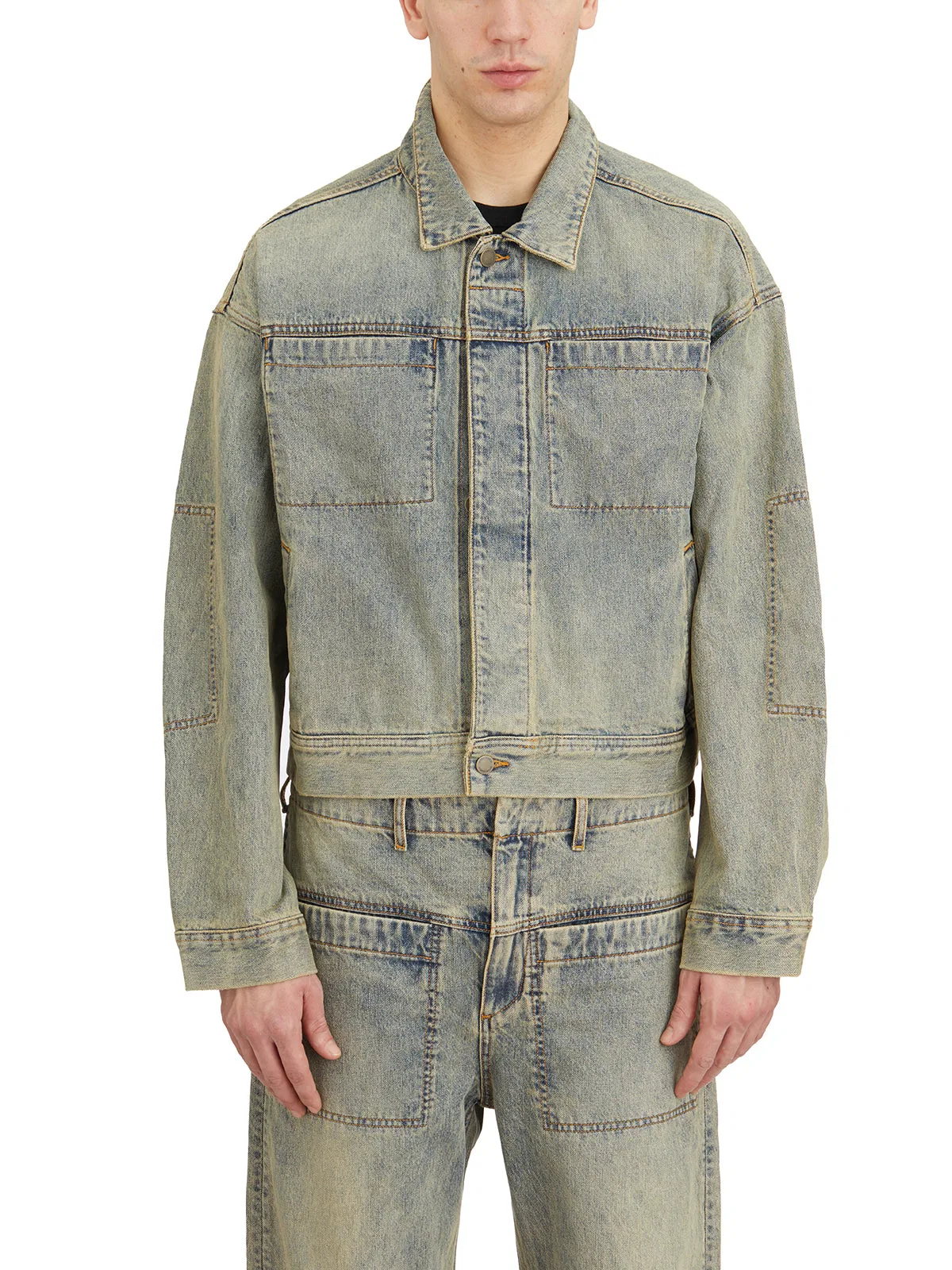 Giubbotto In Denim Gem Surface Wave