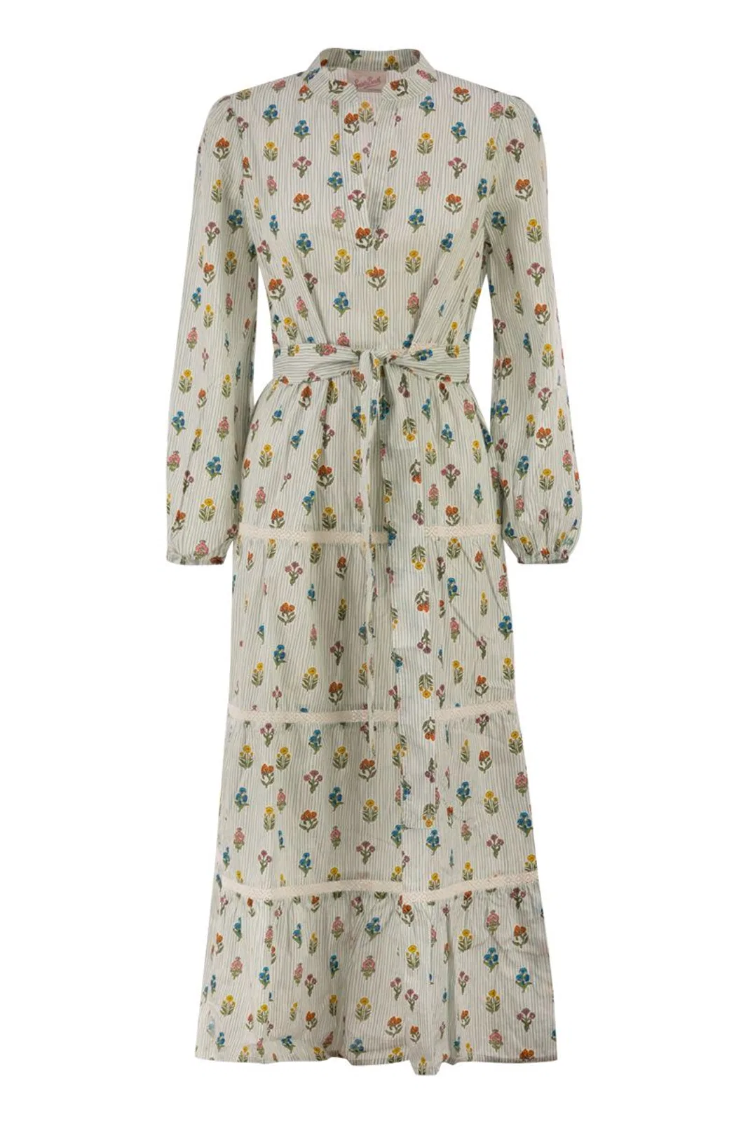 Mumbai - Cotton Midi Dress With Floral Print And Belt