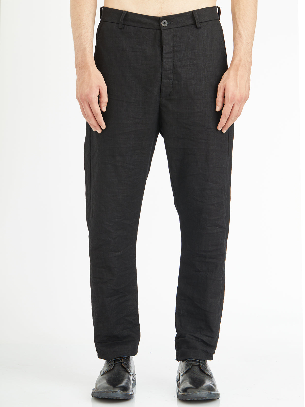 Low Crotch Trousers In Linen