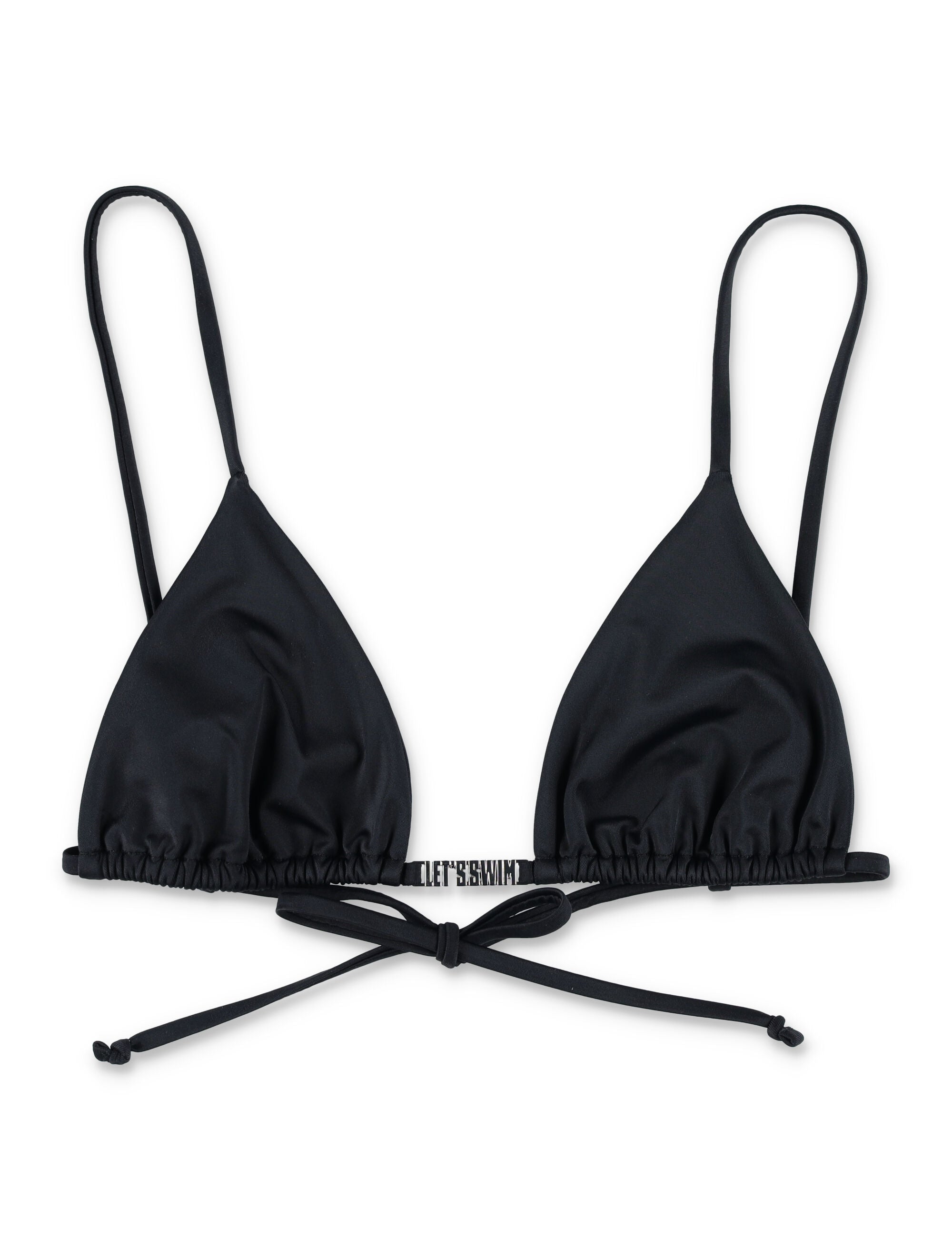 Let’s Swim Triangle Bikini Top With Metal Branding