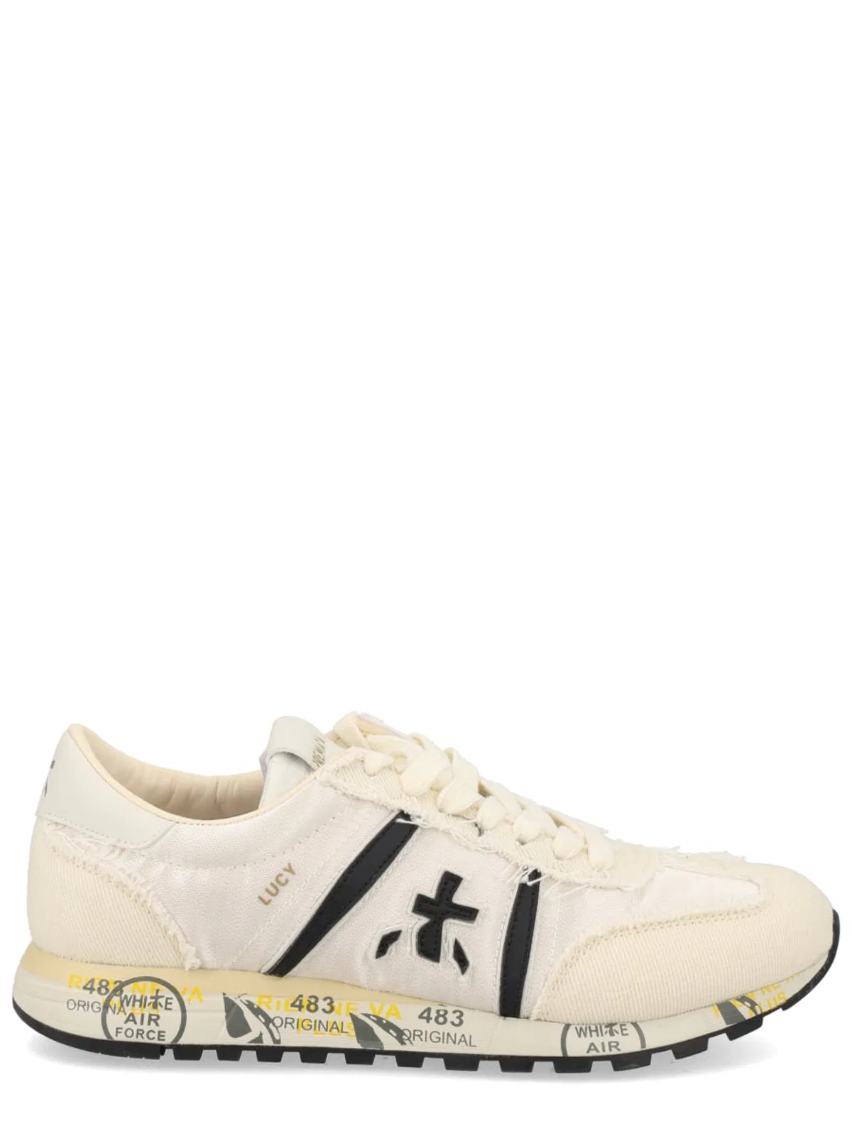 Premiata White Leather Sneaker In Multi
