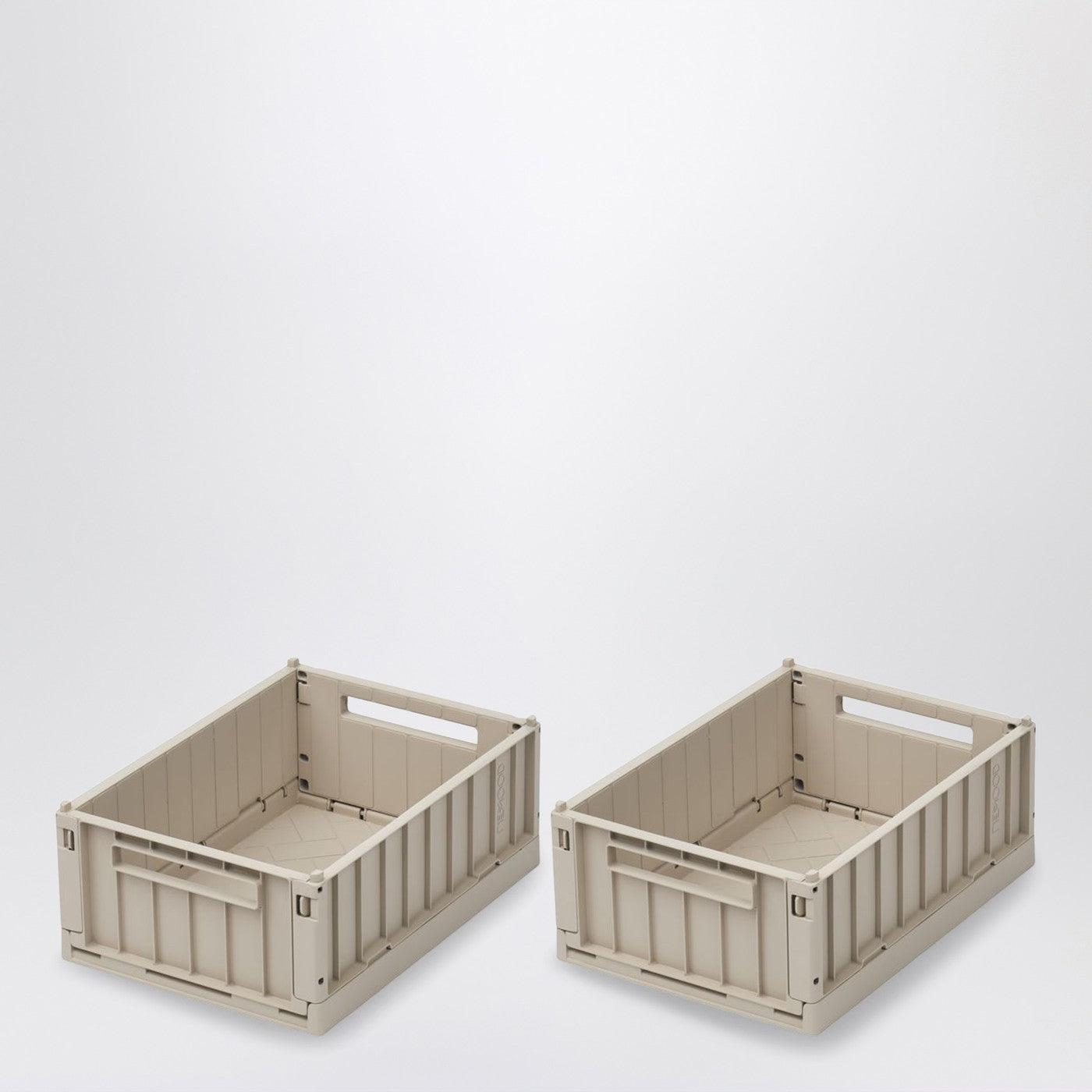 Set Of Two Sand-Colored Weston Foldable Containers