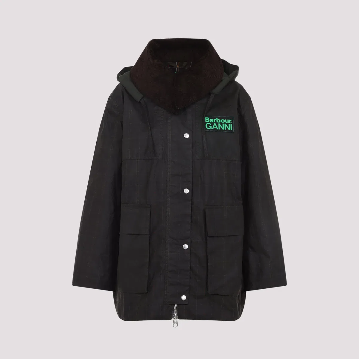 Green Hood Ttn Duffle Wax Cotton Jacket