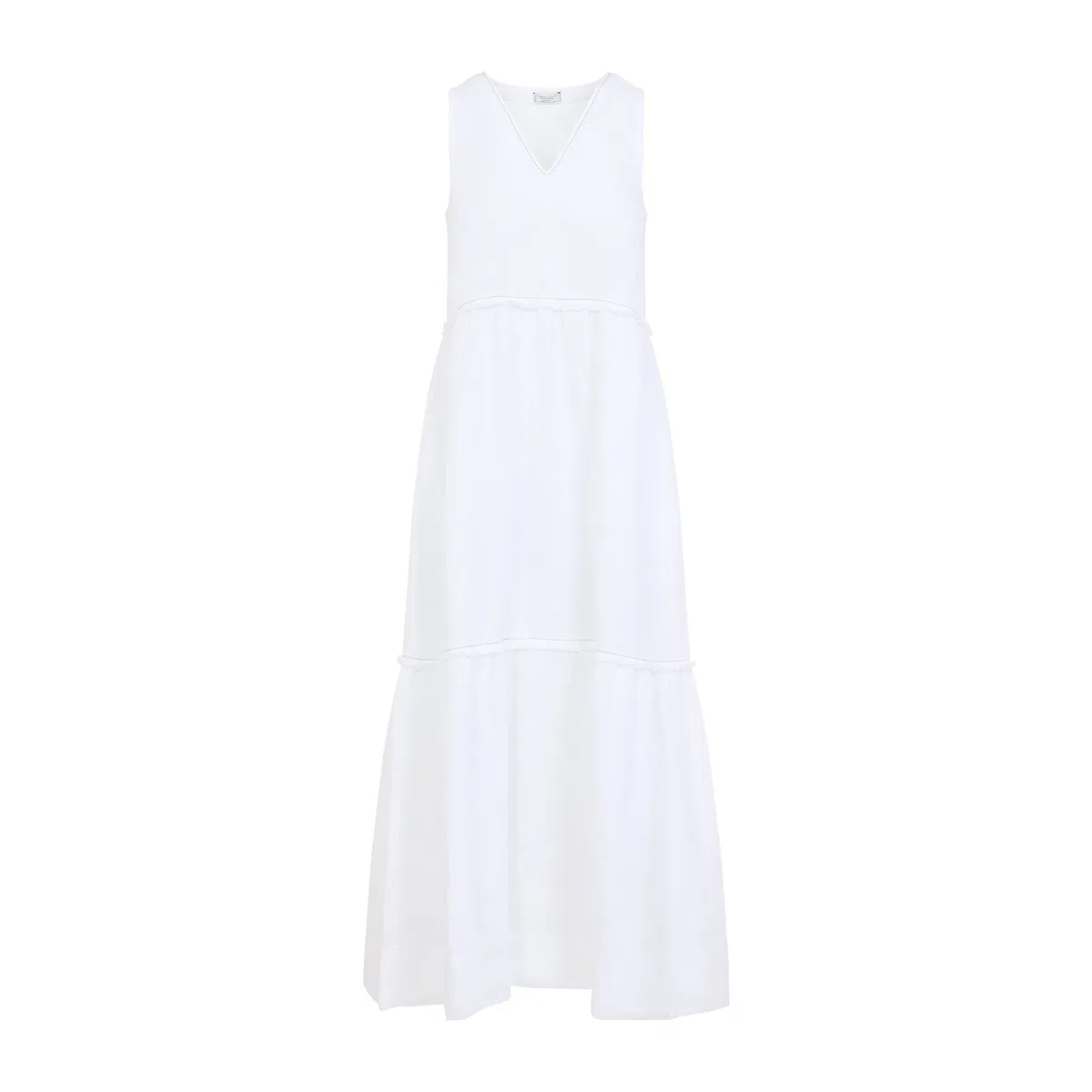 Peserico White Linen Long Dress
