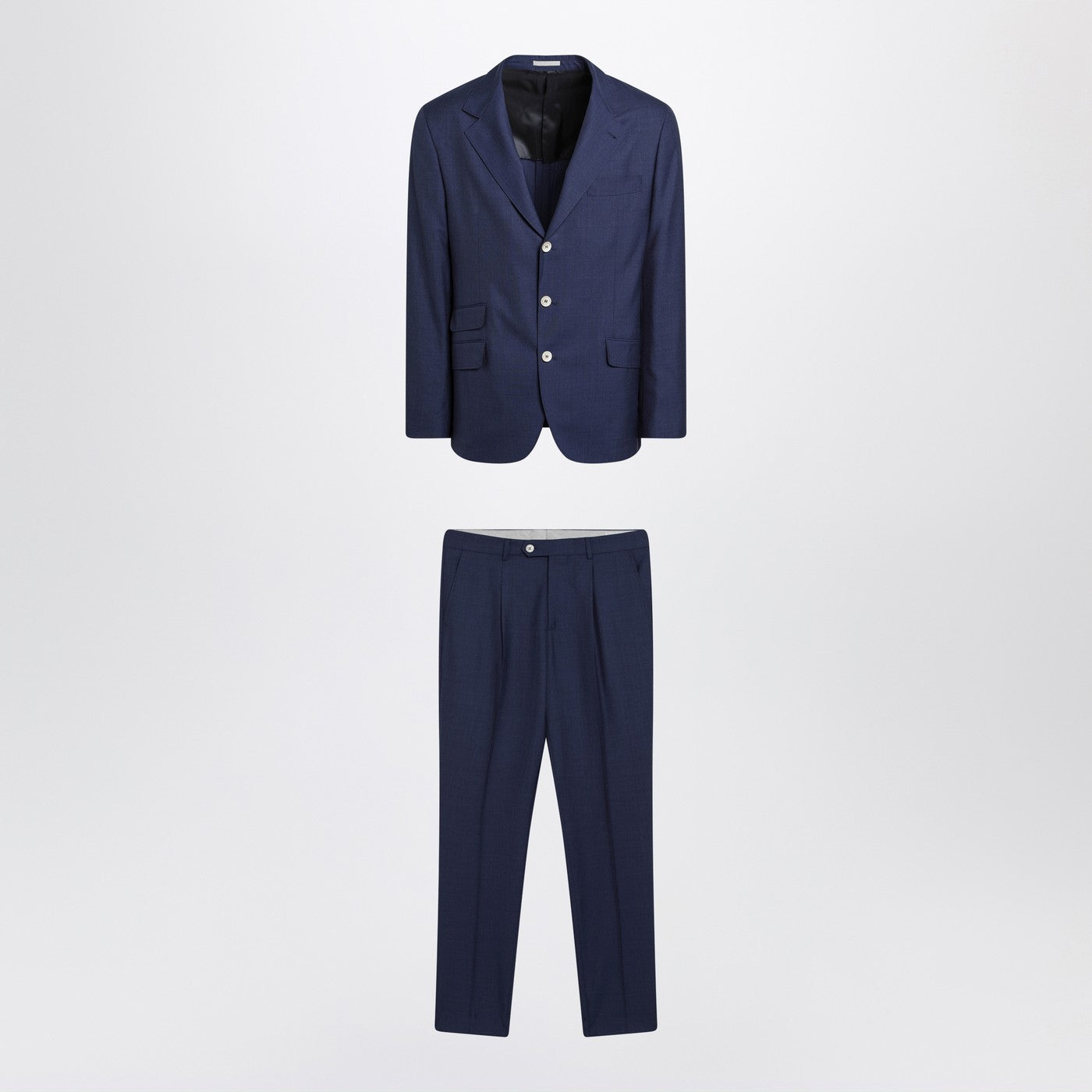 Blue Single-Breasted Wool Suit