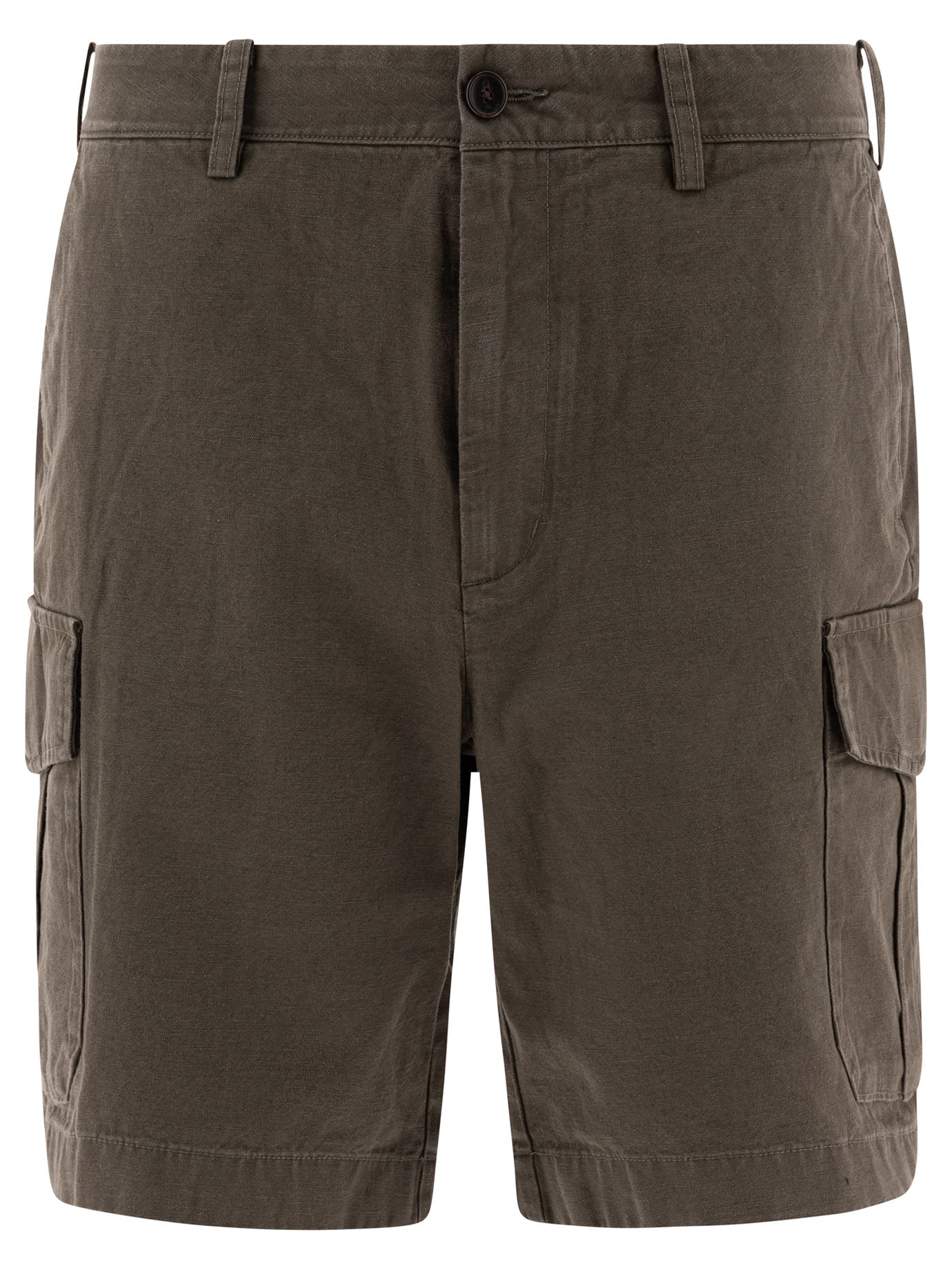 Cotton And Linen Cargo Shorts