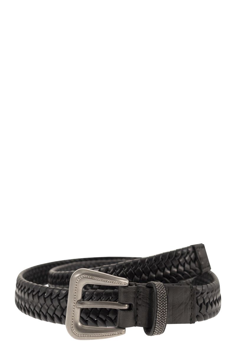 Braided Stretch Leather Belt With Eco Finish Brass Buckle