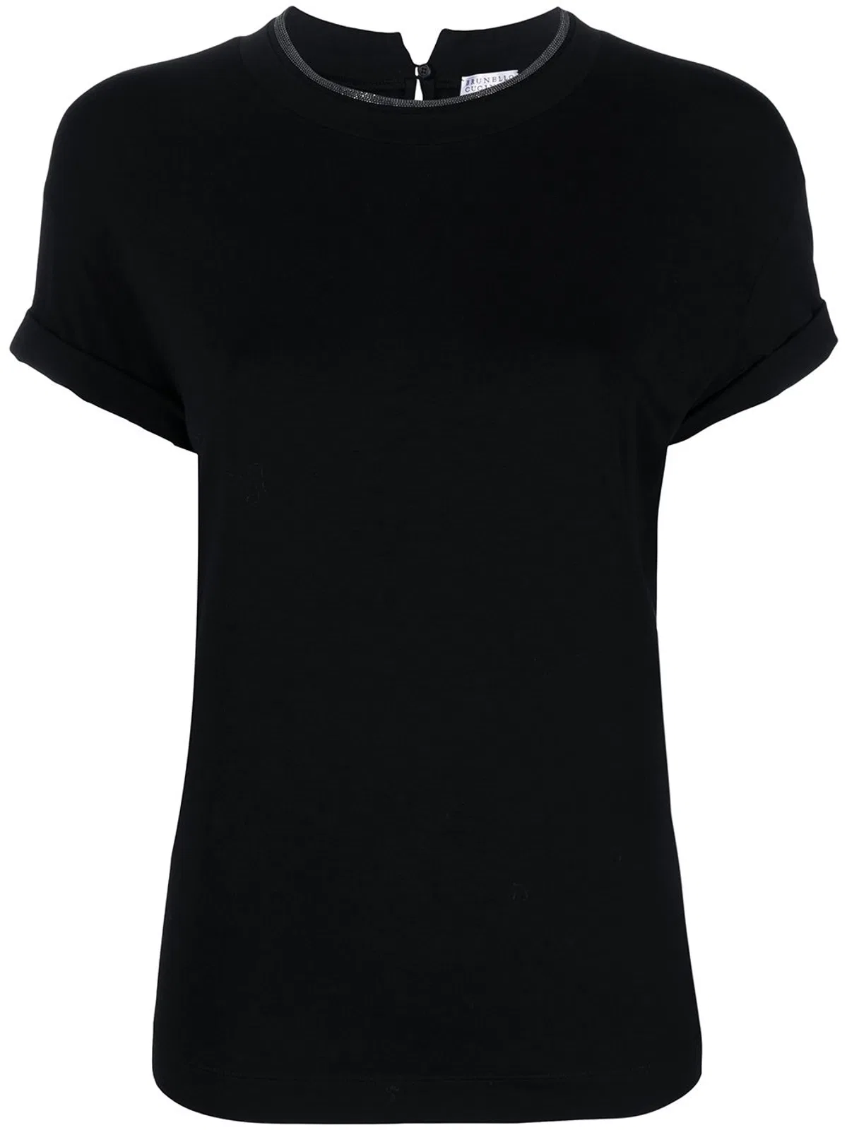 Brunello Cucinelli Stretch Cotton Jersey T-Shirt With Precious Faux Layering