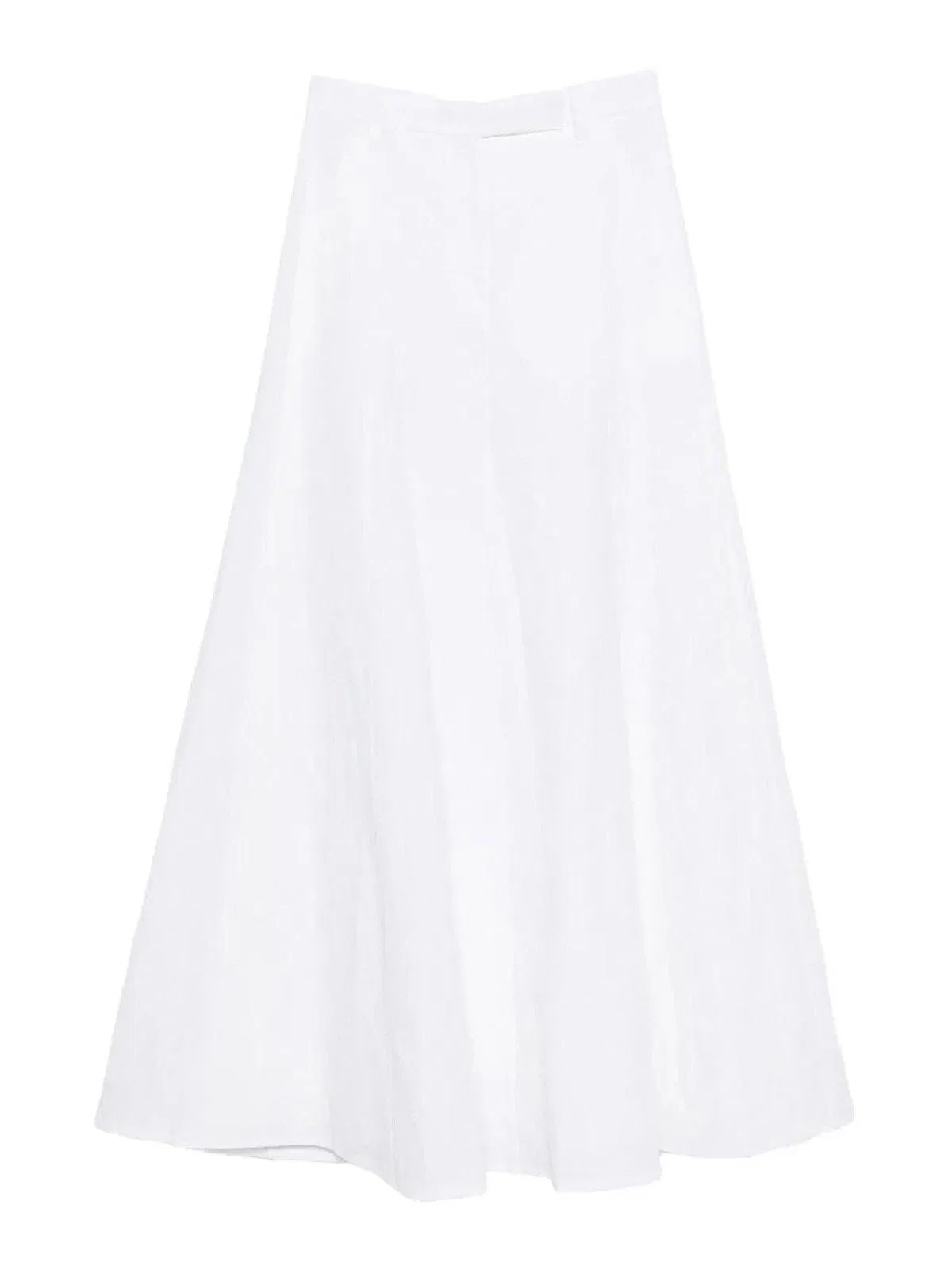Brunello Cucinelli White Linen Cotton Skirt