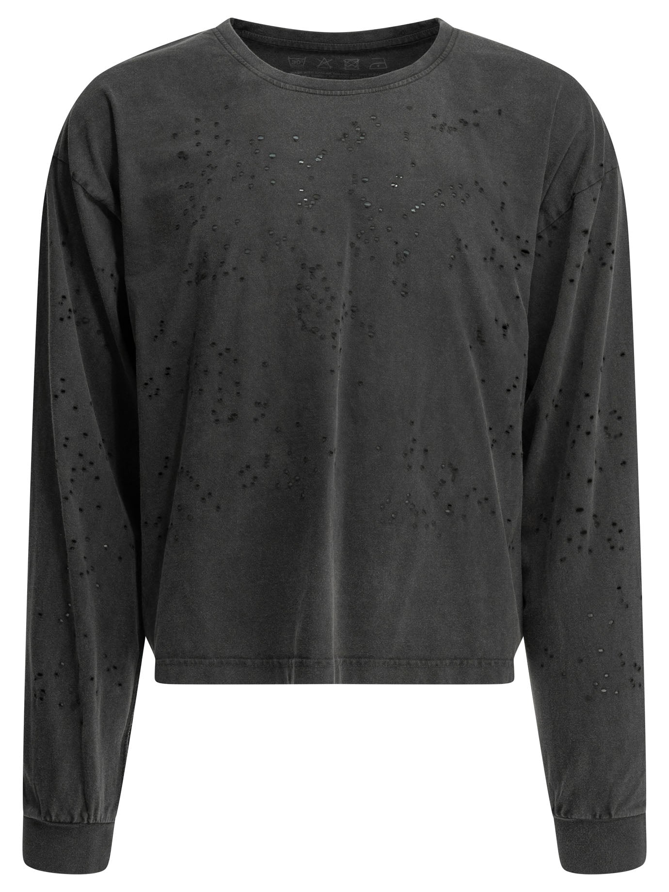 Relaxed Ls Crewneck Black Organic Cotton T-Shirt