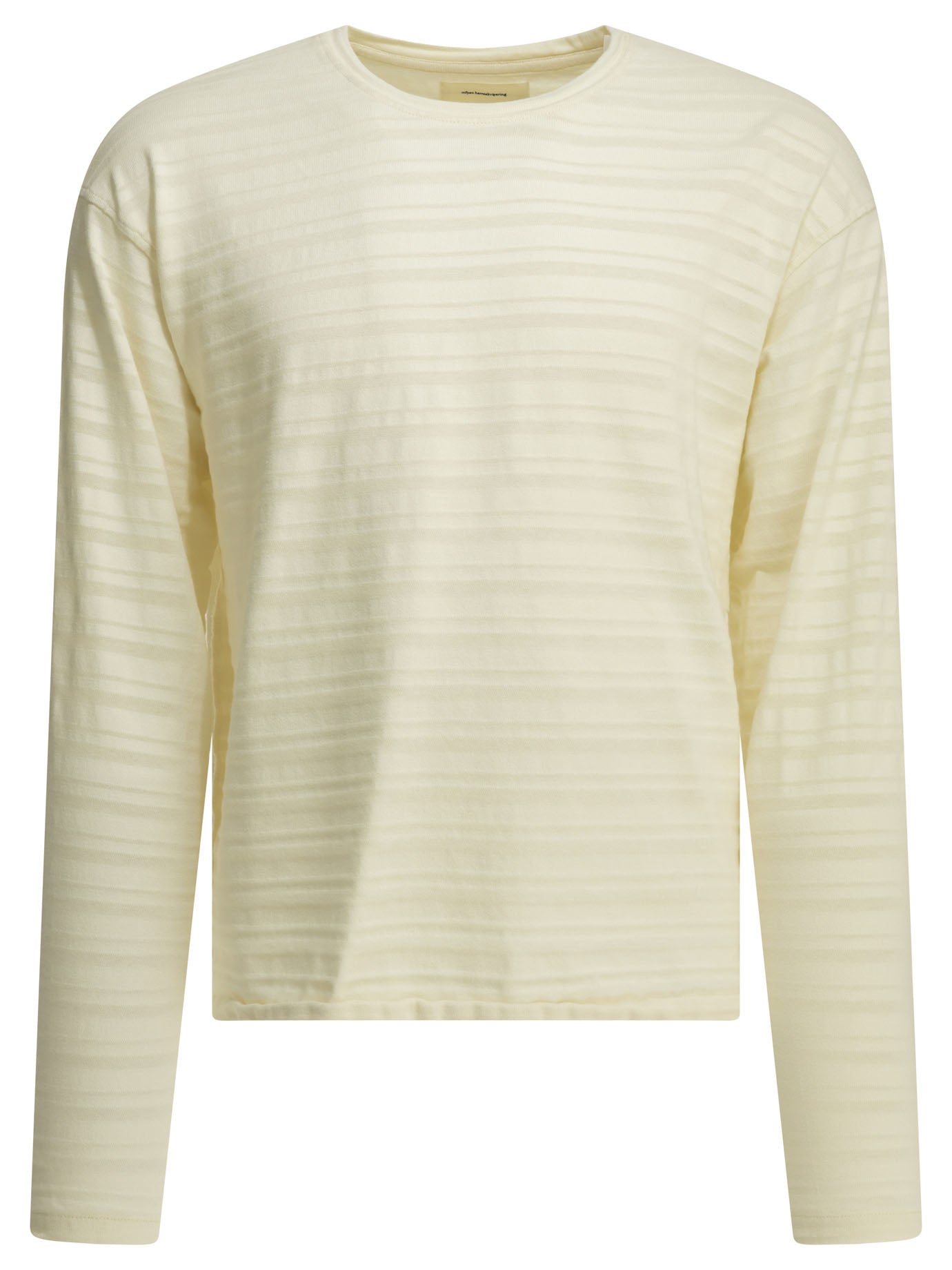 Knitted Crew Neck White Organic Cotton Sweater