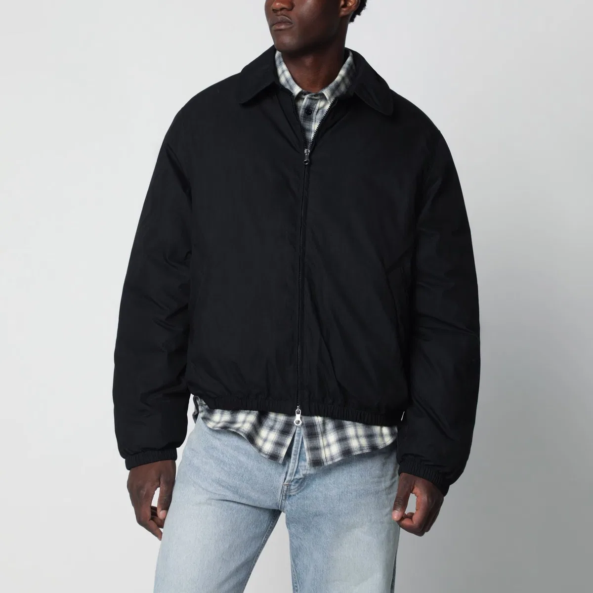 Avenue Puffa Puffer Jacket In Cotton And Nylon Black