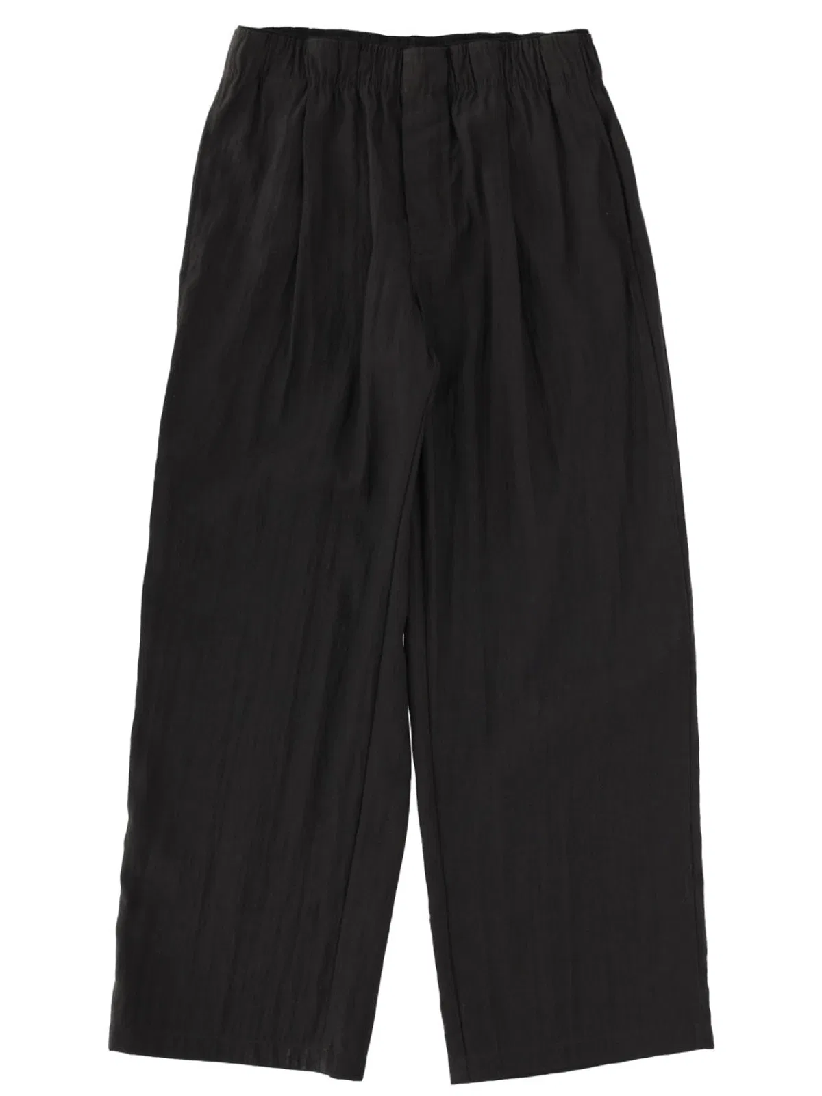 Black Linen-Blend Trousers