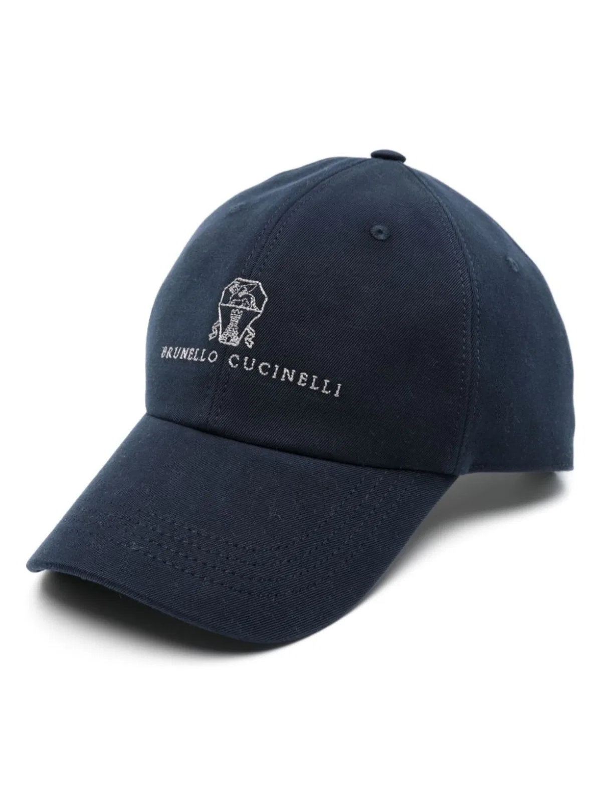 Brunello Cucinelli Baseball Cap In Garment-Dyed Twisted Cotton Gabardine With Embroidered Logo