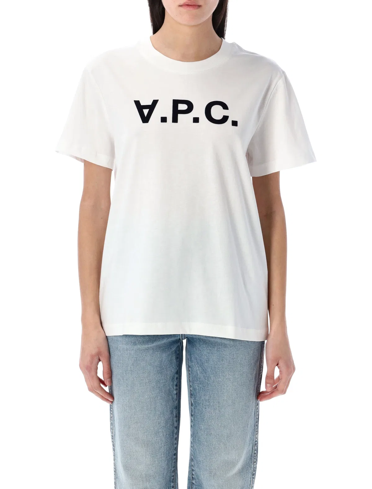 A.p.c. A. P.c. Flocked-logo Cotton T-shirt In White