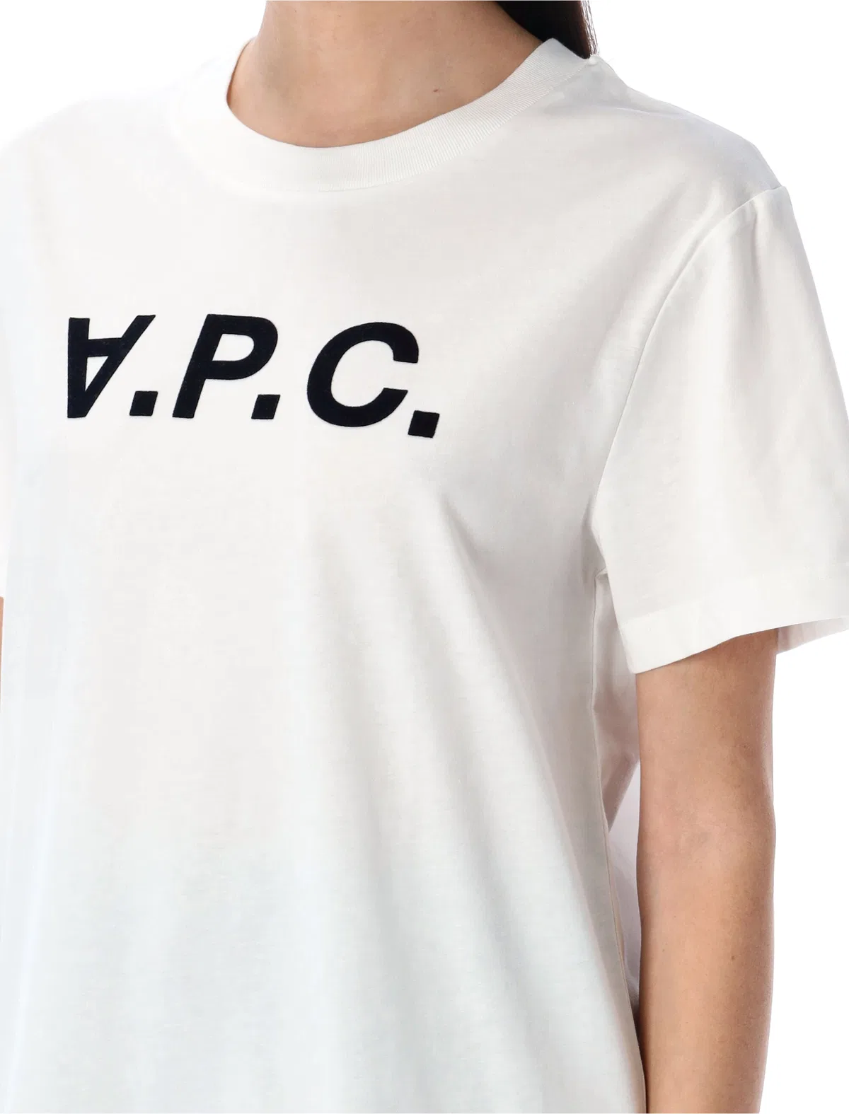 A.p.c. A. P.c. Flocked-logo Cotton T-shirt In White