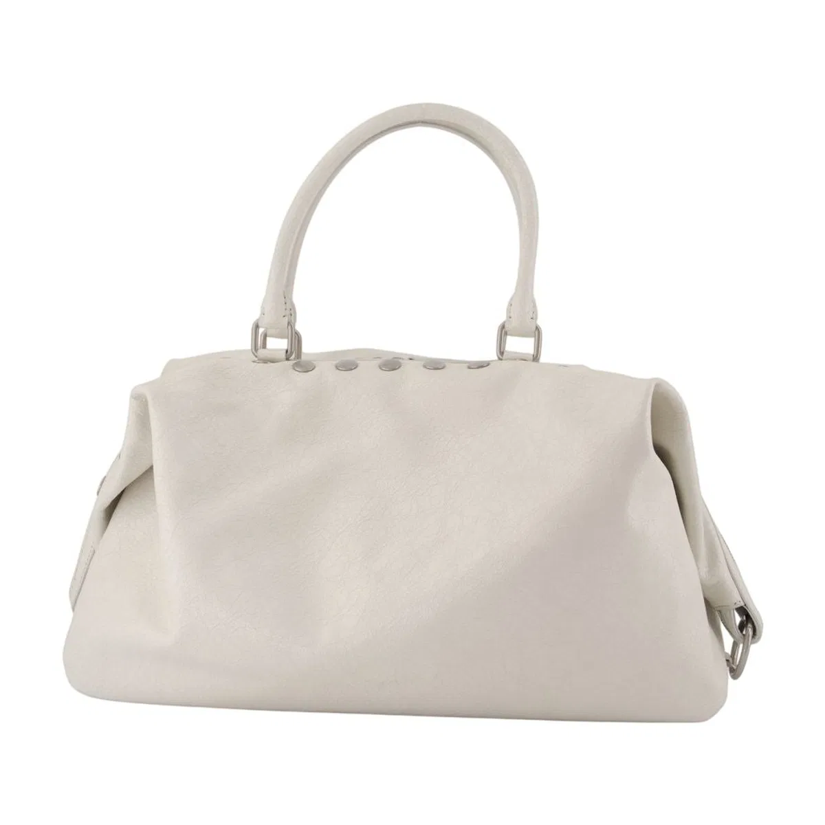 Dumpling Stud Bag - - Leather - White