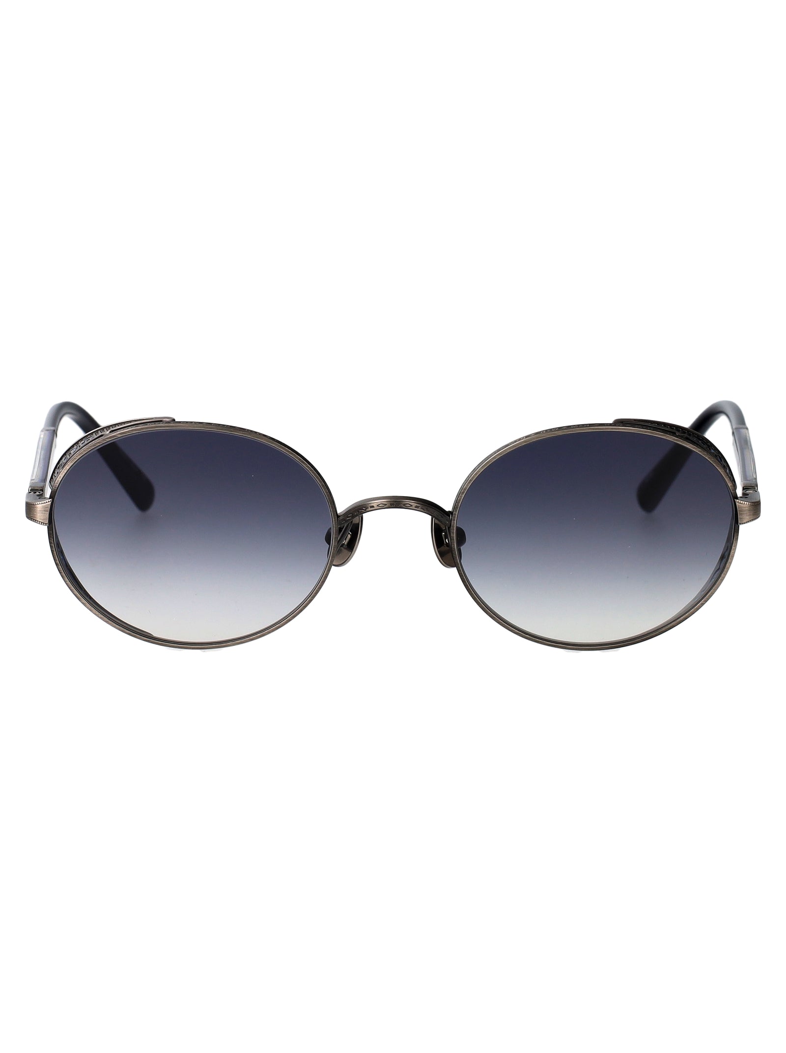 Antique Silver - Blue Blue Gradient Metal Sunglasses