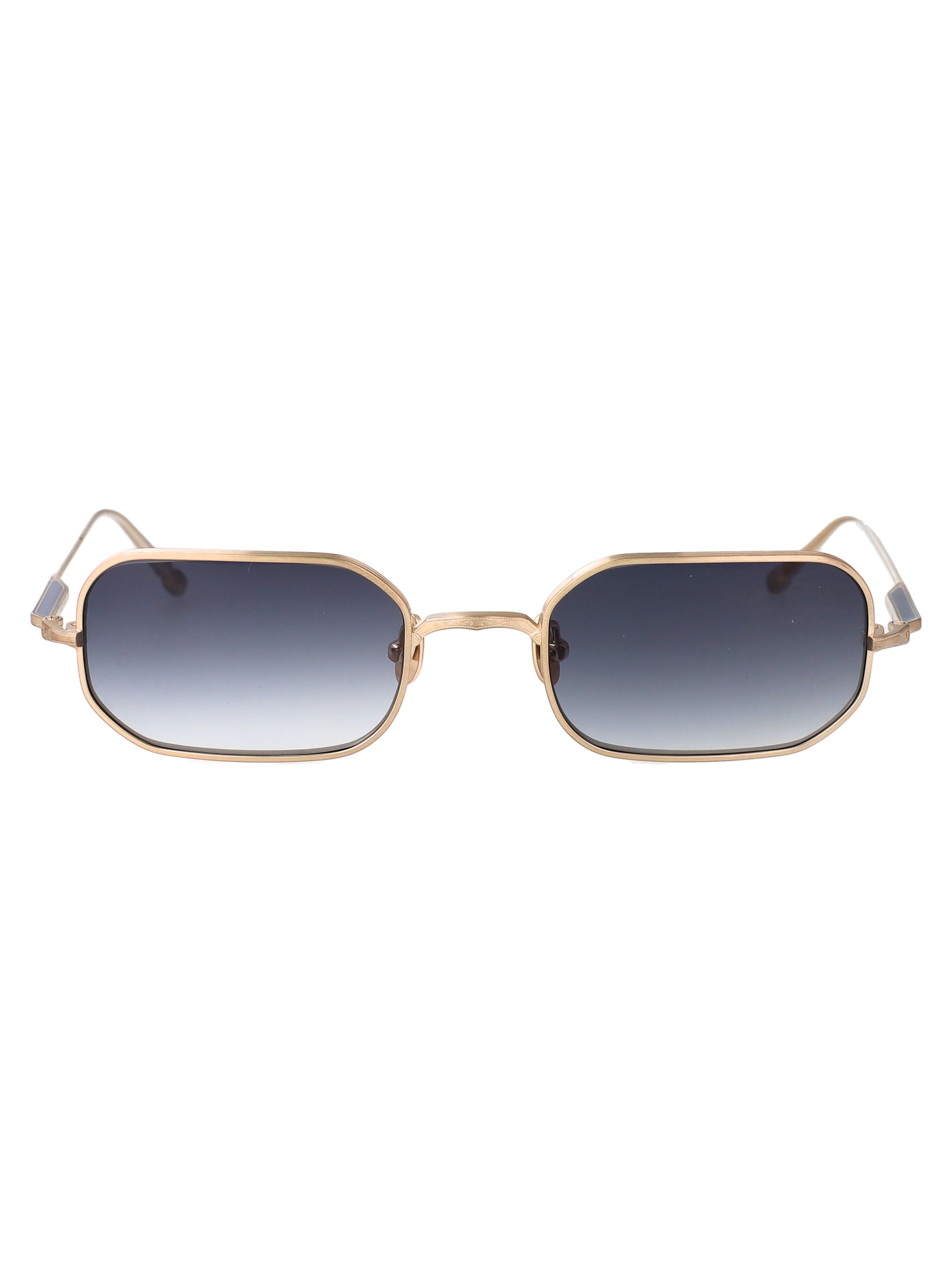 Brushed Gold Blue Gradient Metal Sunglasses