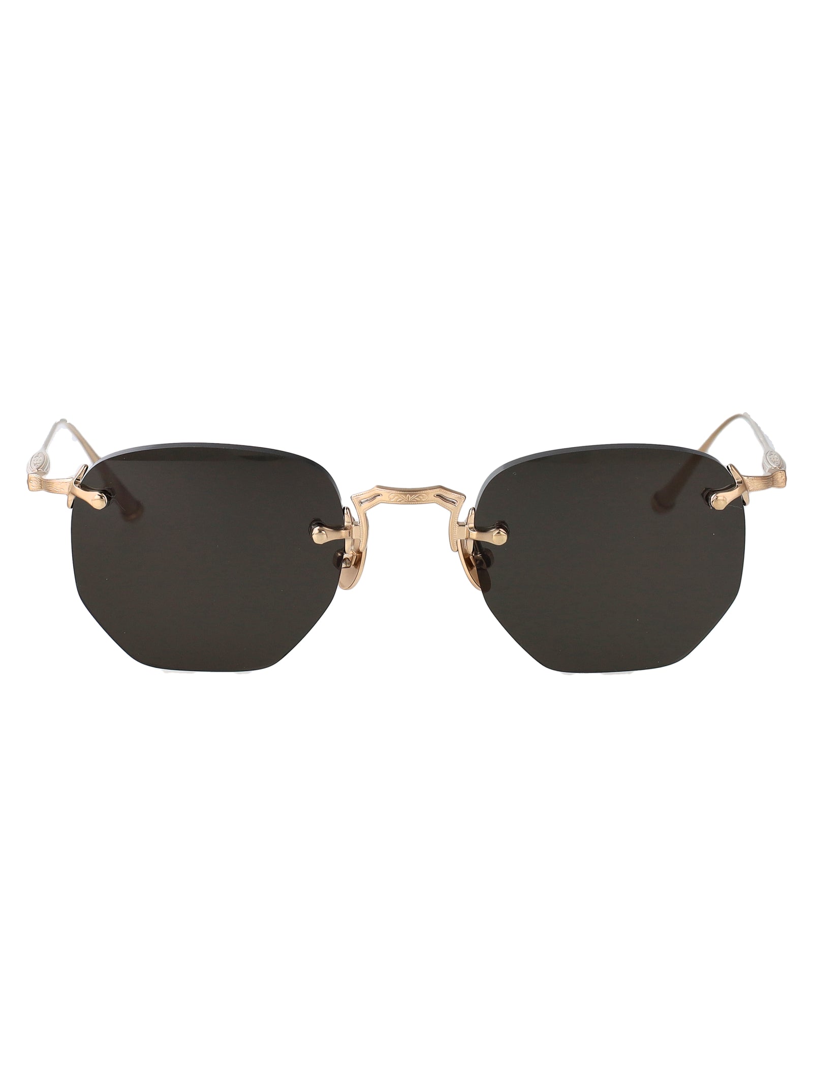 Brushed Gold Grey Metal Sunglasses