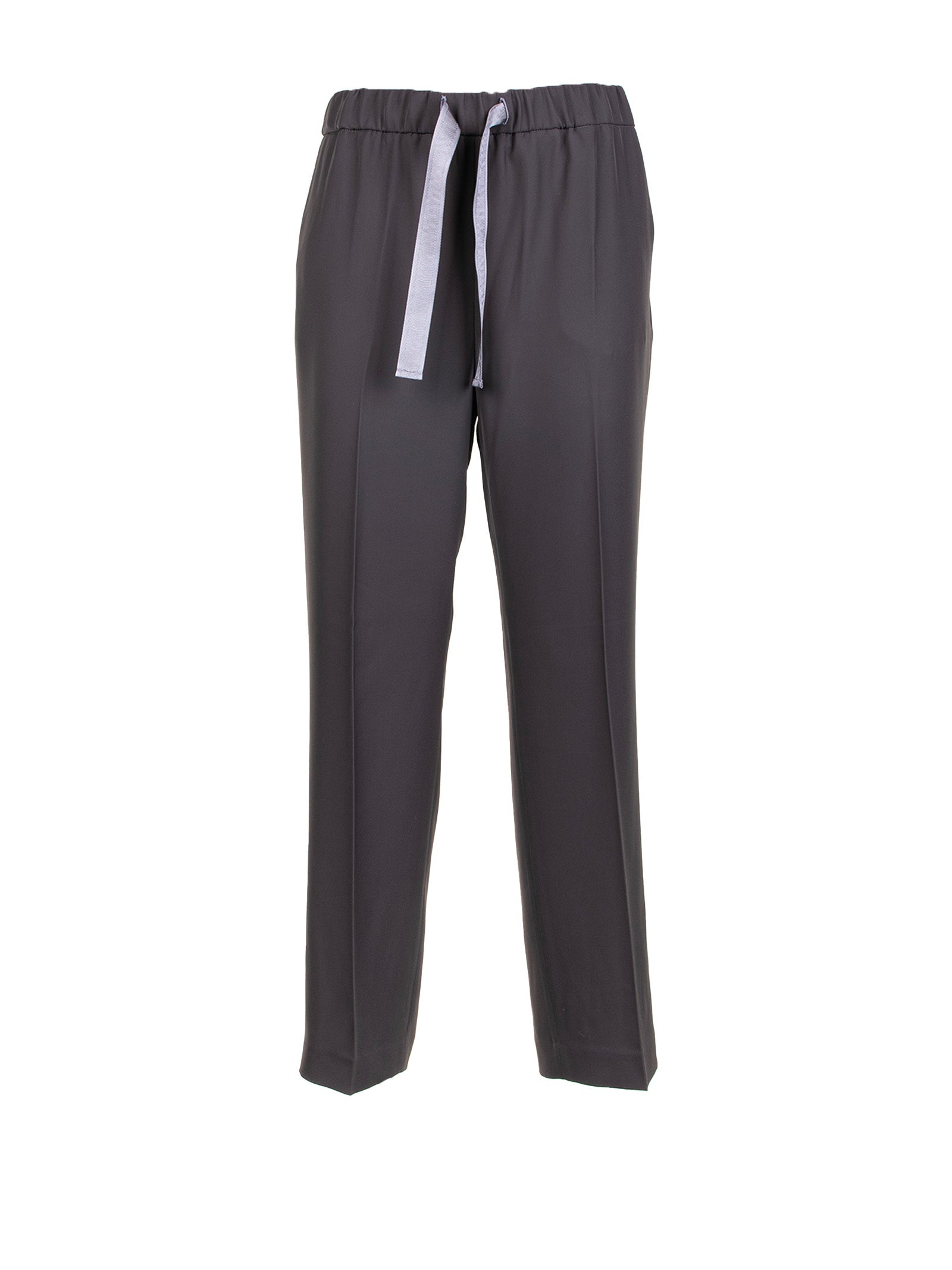 Olive Trousers With Maxi Drawstring