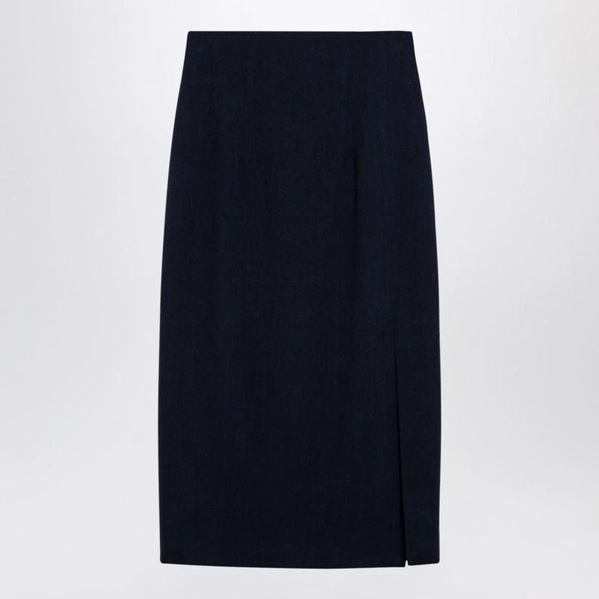 Margaux Lonnberg  Navy Blue Wool-Blend Marlo Skirt