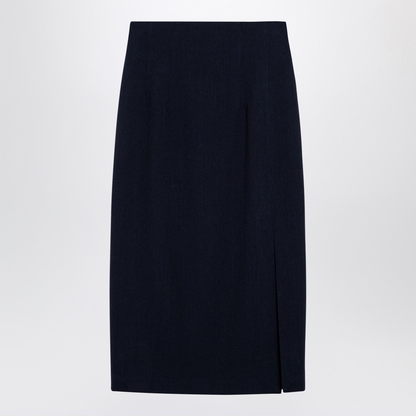 Navy Blue Wool-Blend Marlo Skirt