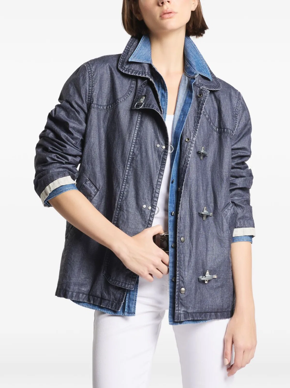 Fay Blue Wool Classic-collar Jacket In Pattern