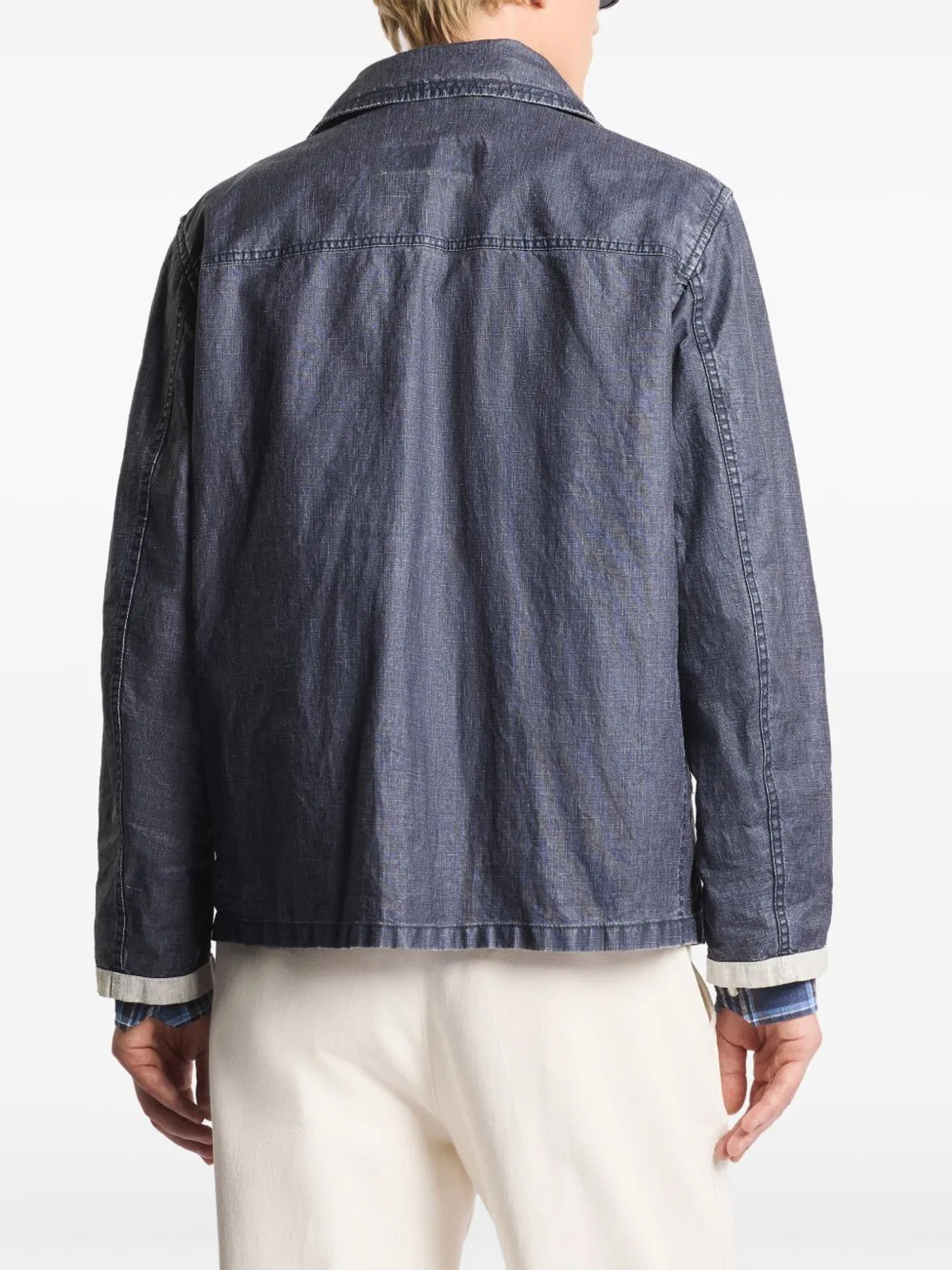 Fay Blue Wool Classic-collar Jacket In Pattern