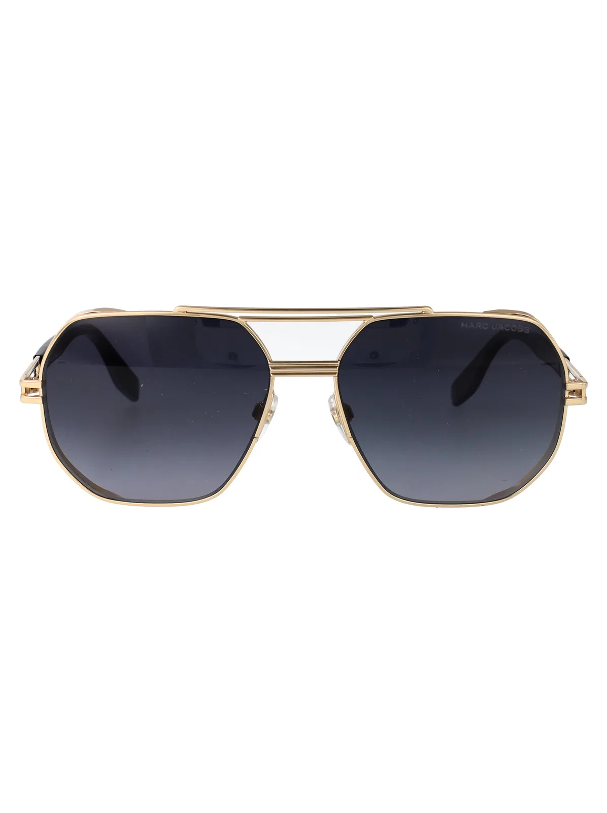 Gold Black_ Metal Sunglasses