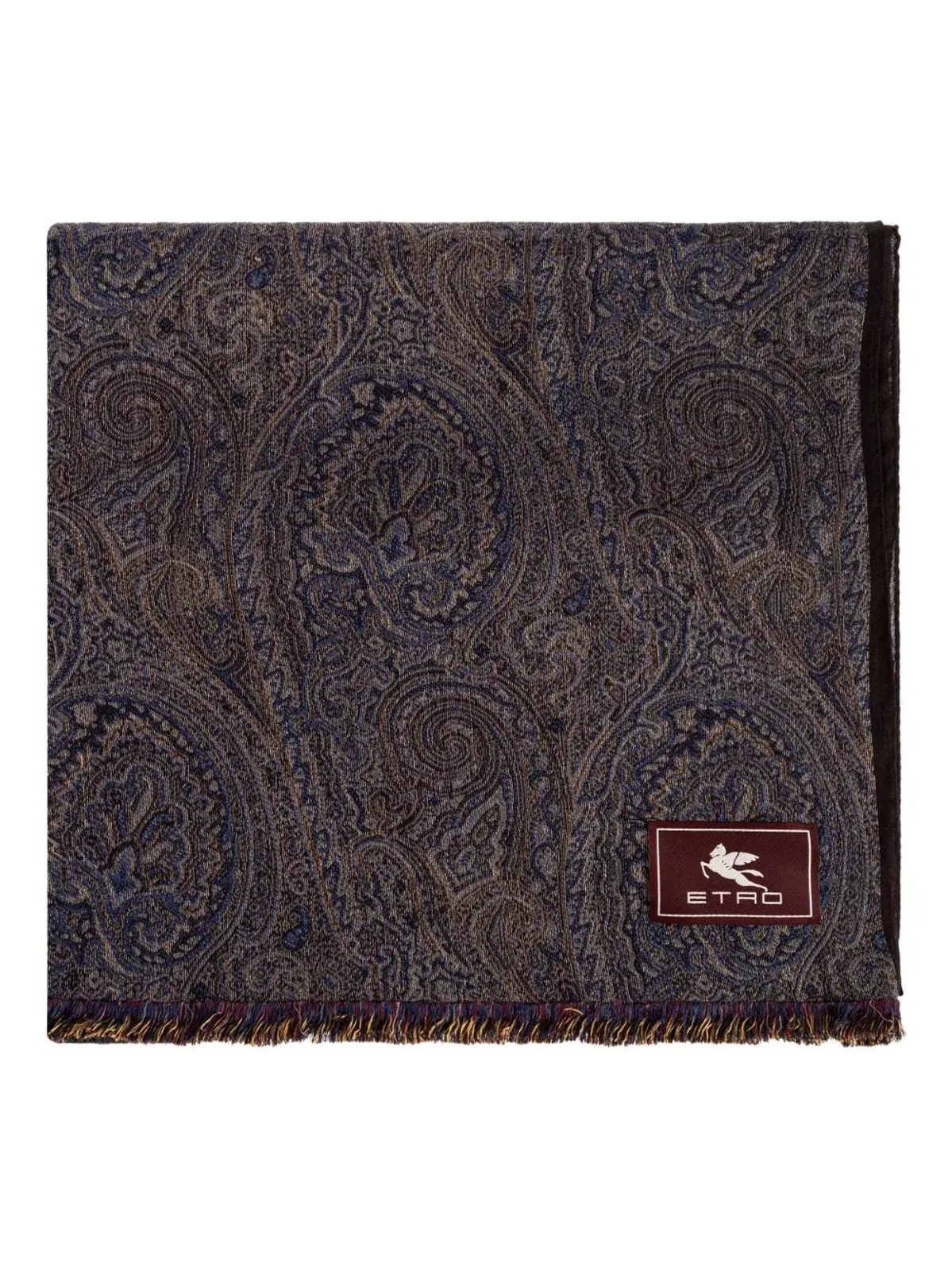 Paisley Pattern Scarf With Fringed Edges