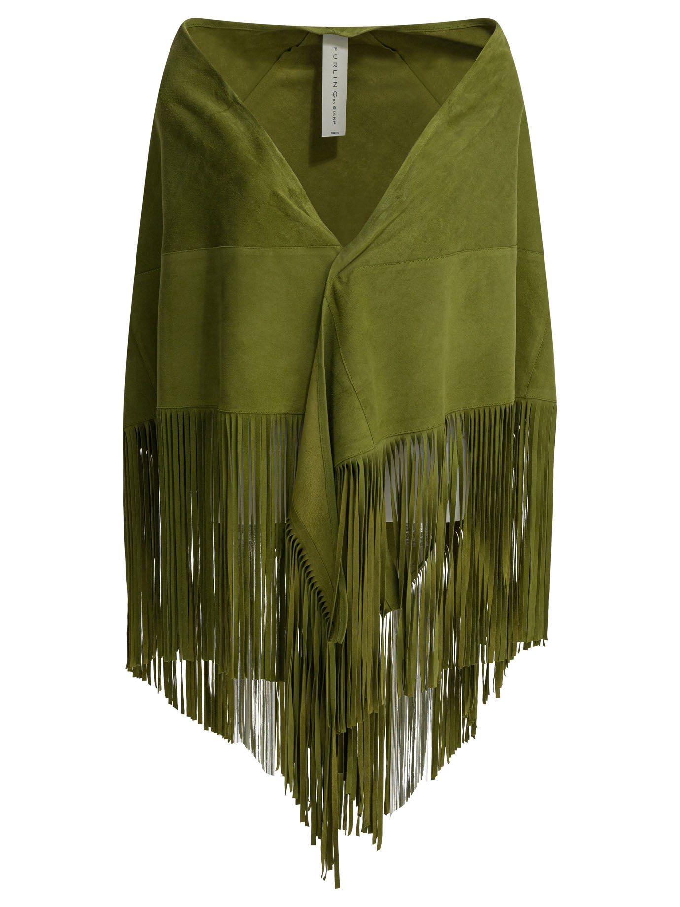 Green Goat Suede Skirt