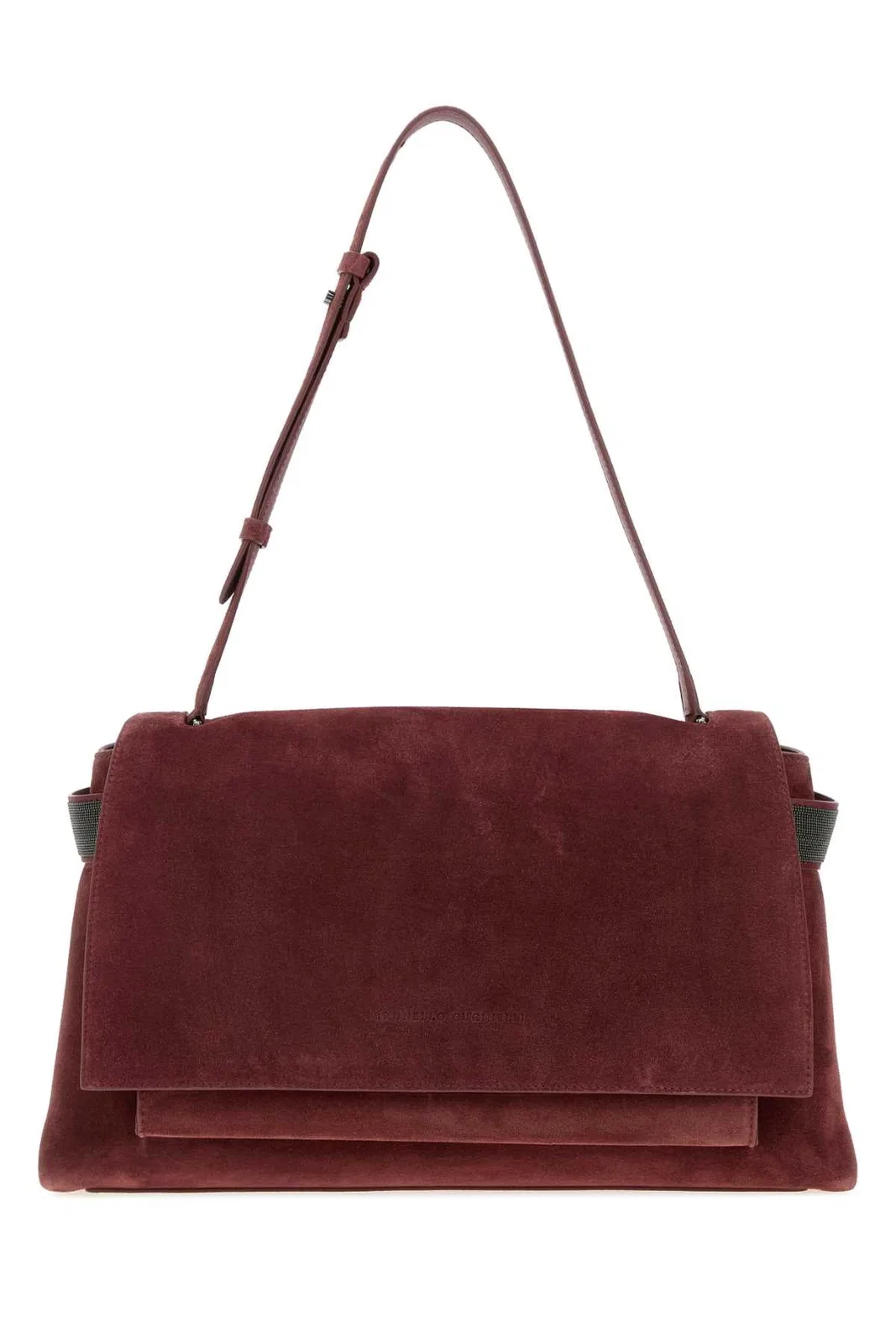 Burgundy Suede Shopping Bag
