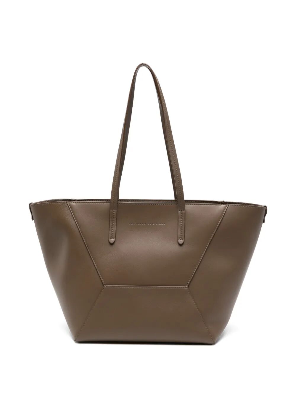 Leather Tote Bag With Pouch