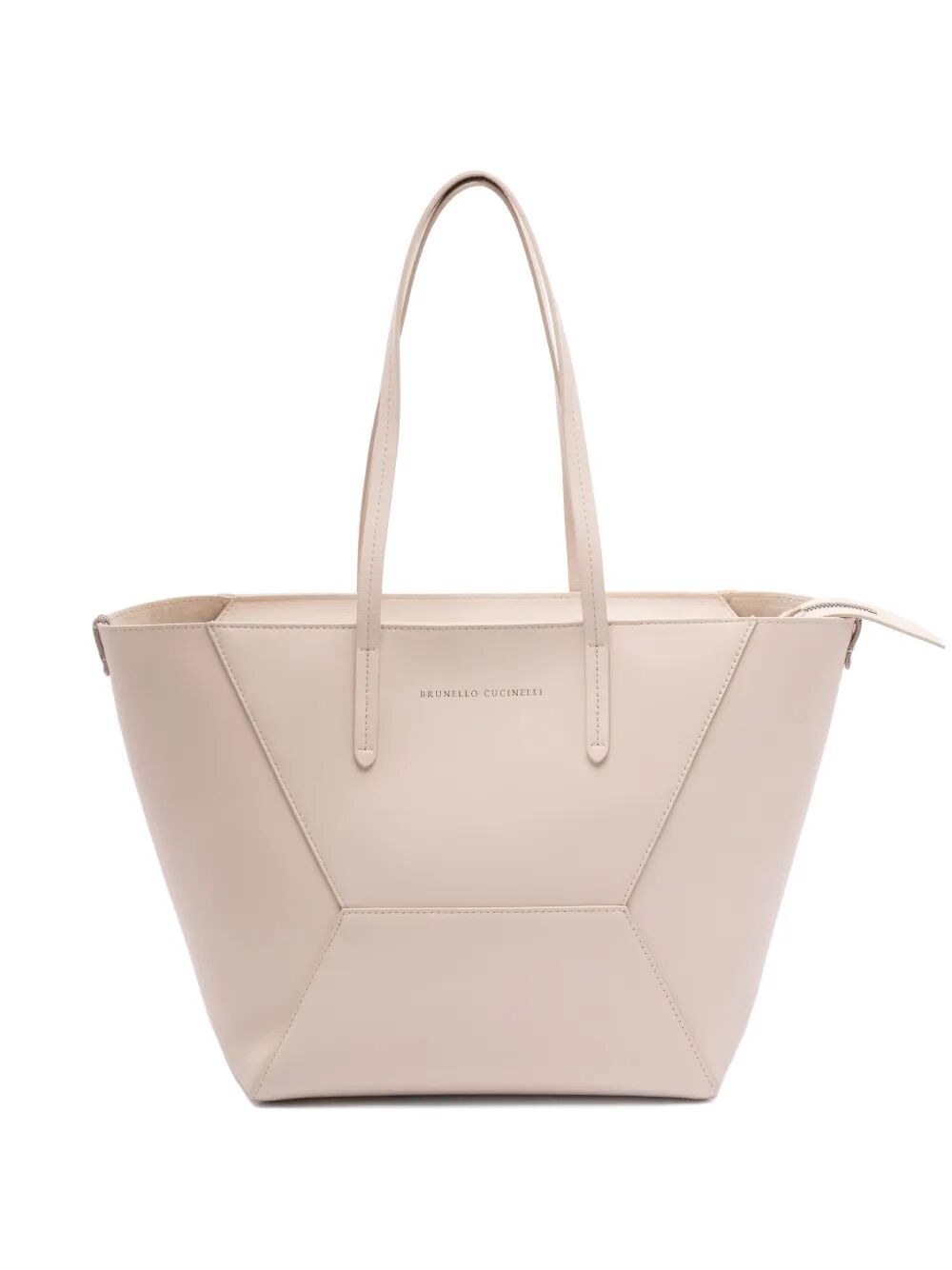 Leather Tote Bag With Pouch