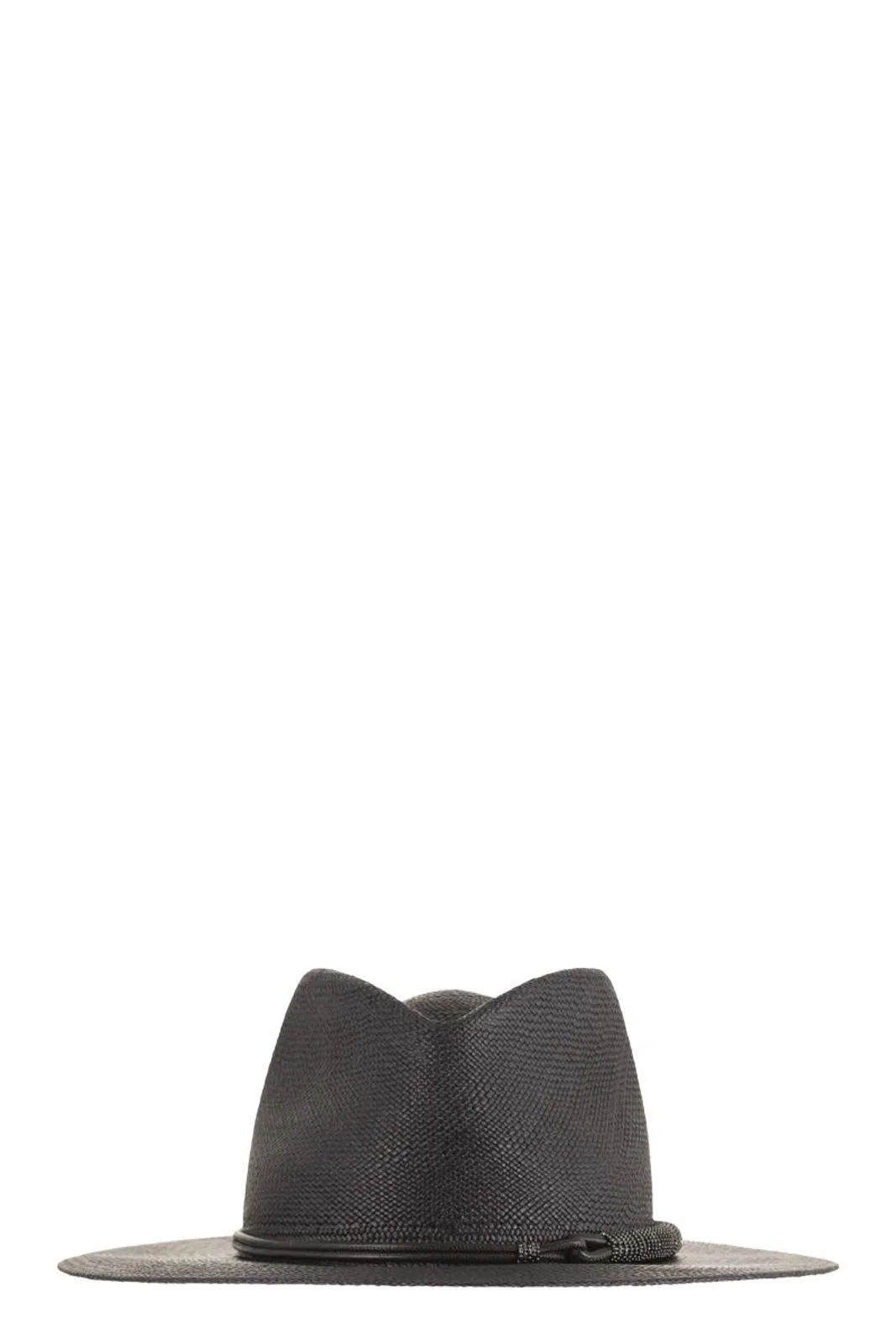Straw Fedora With Precious Leather Band