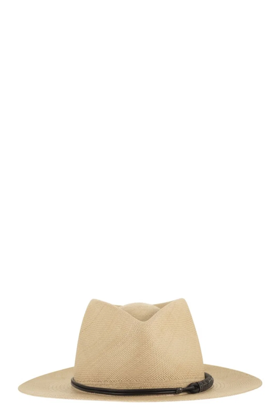 Straw Fedora With Precious Leather Band