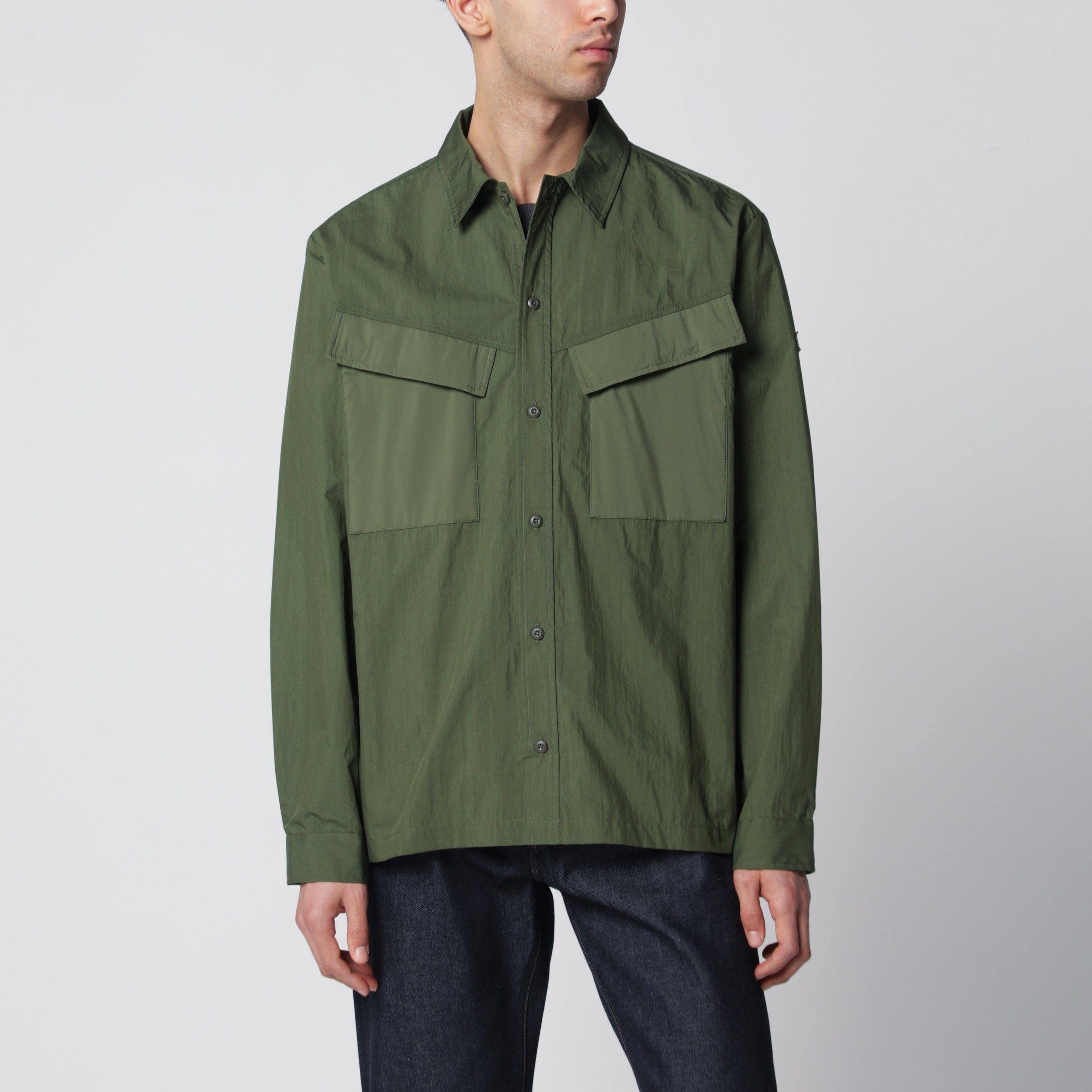 Khaki Green Doris Shirt In Cotton Blend