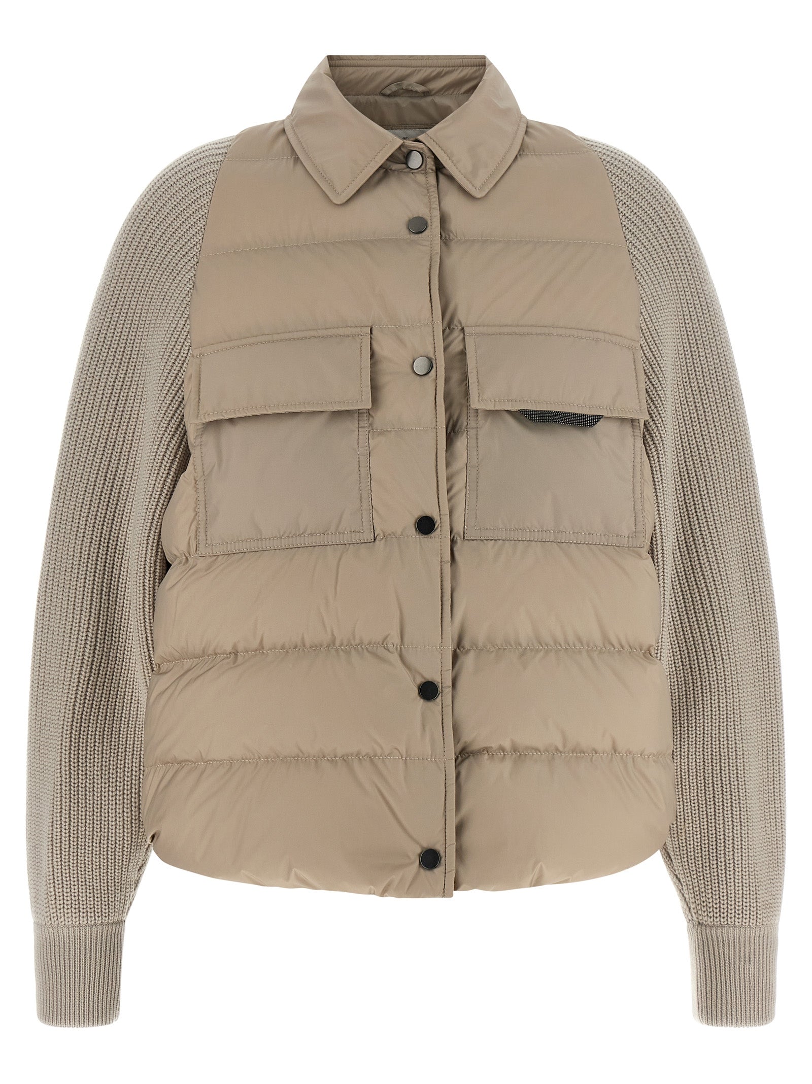 'Shiny Flap Detail' Down Jacket