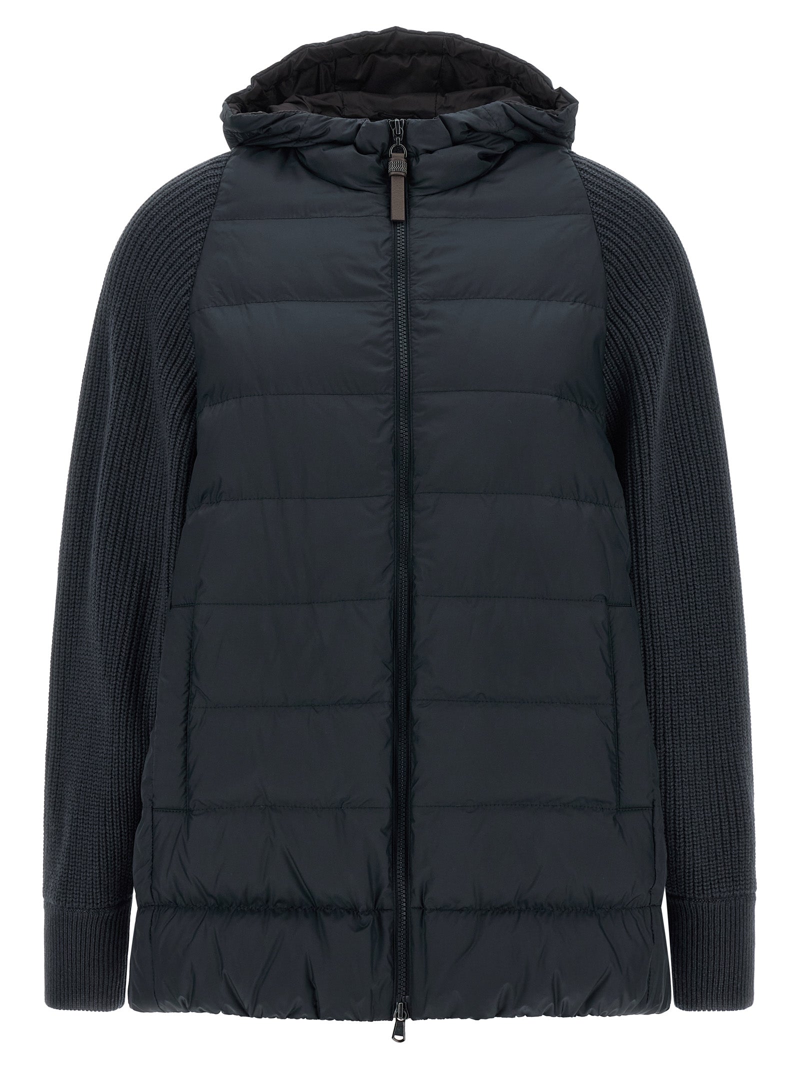 'Shiny Zipper Pull' Down Jacket