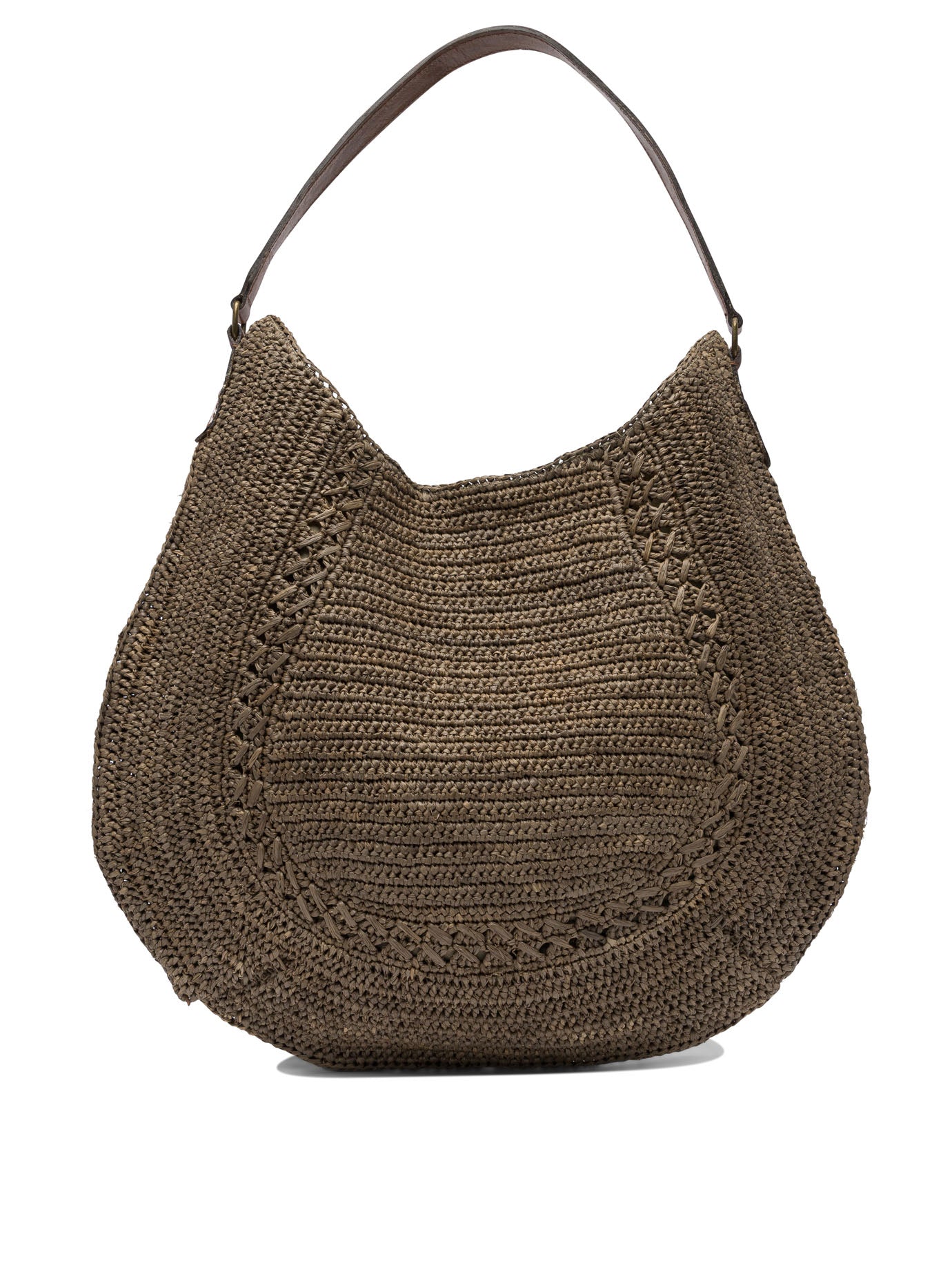 Brown Raffia Shoulder Bag