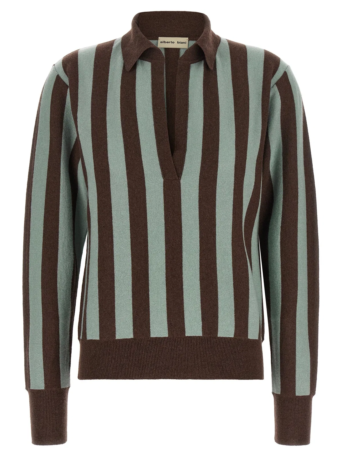 Striped Knit Polo Shirt
