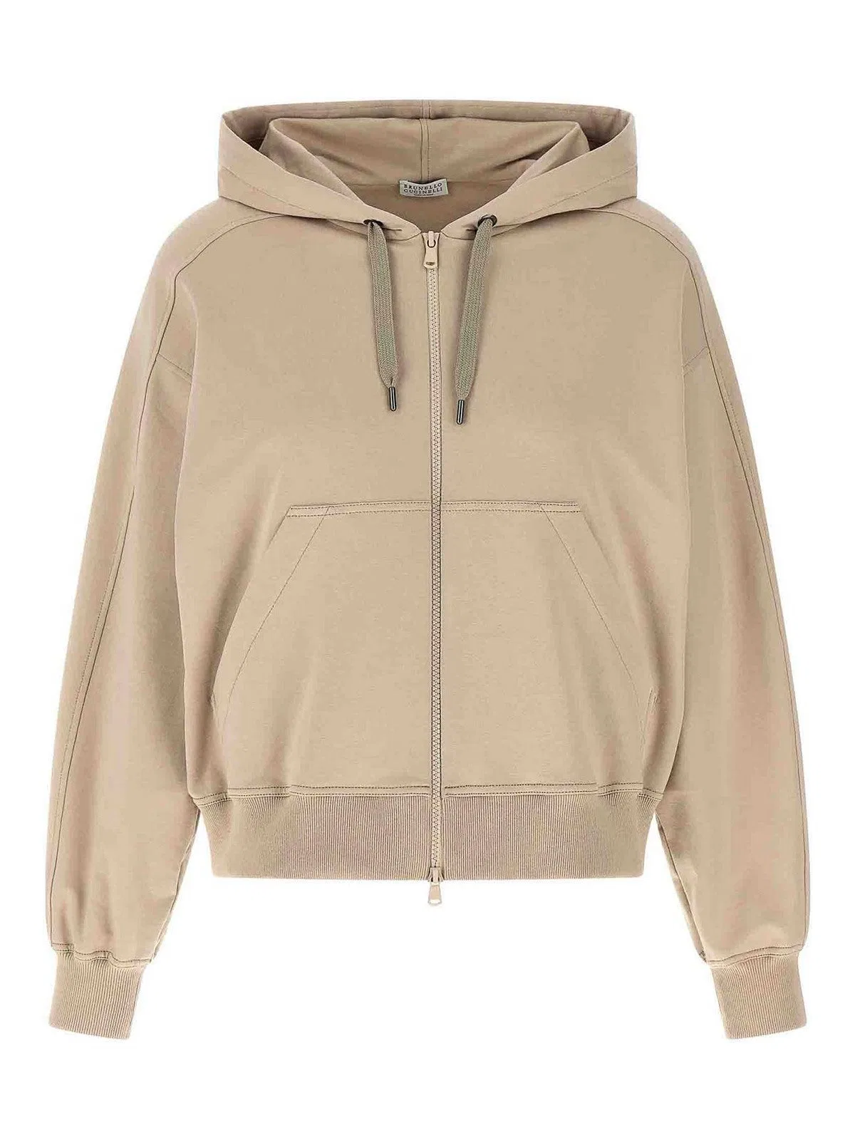 Beige Cotton Hoodie