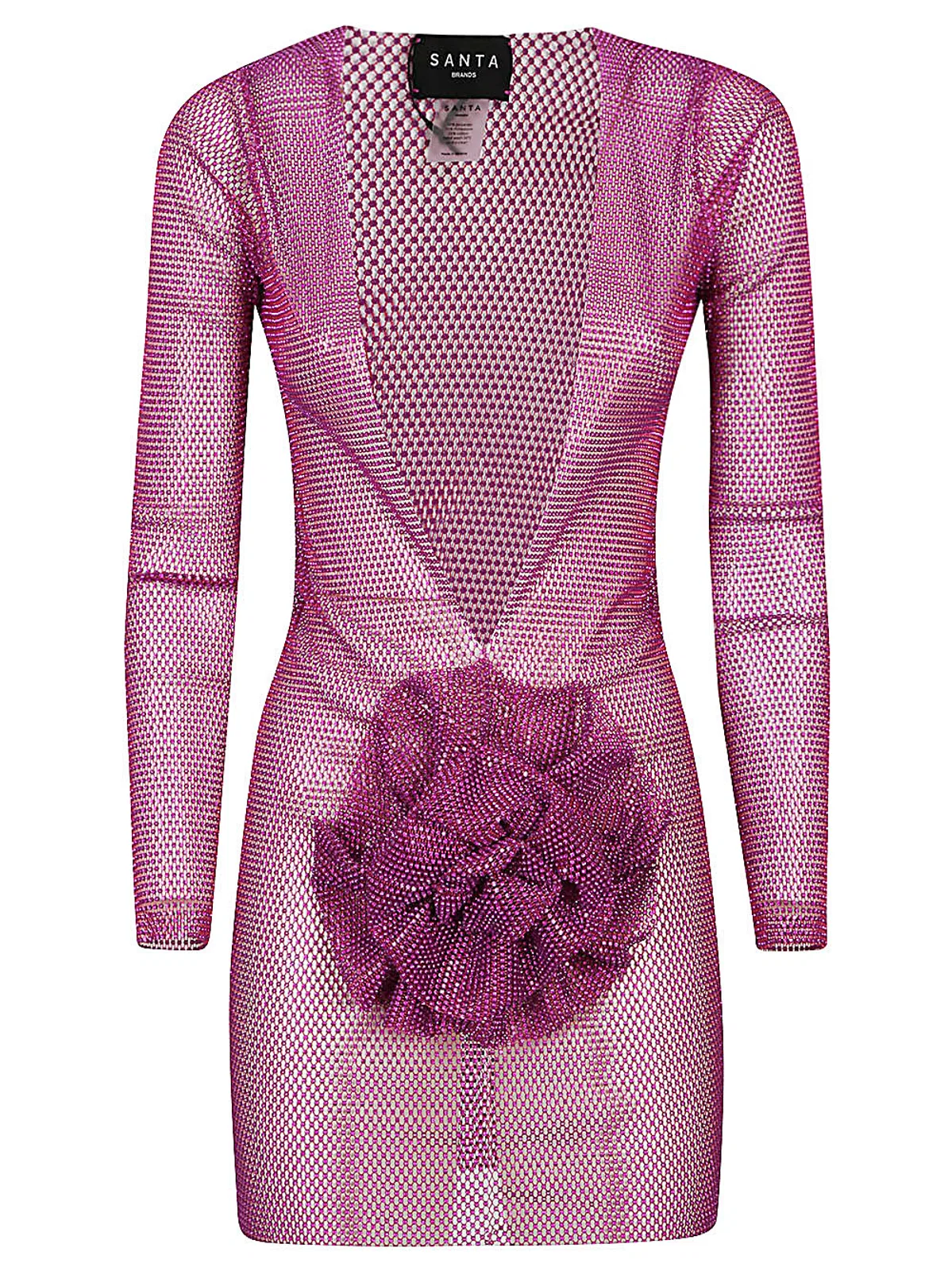 Flower-Applique Mini Dress
