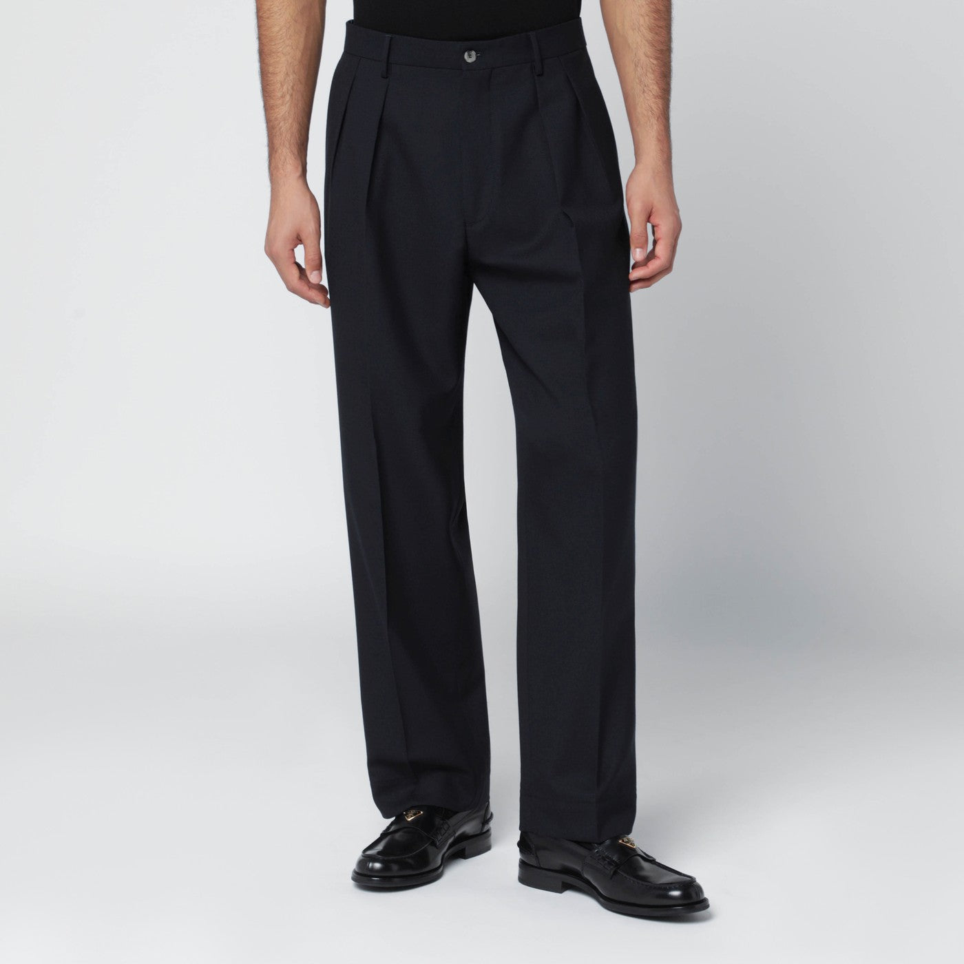Navy Blue Wool Trousers