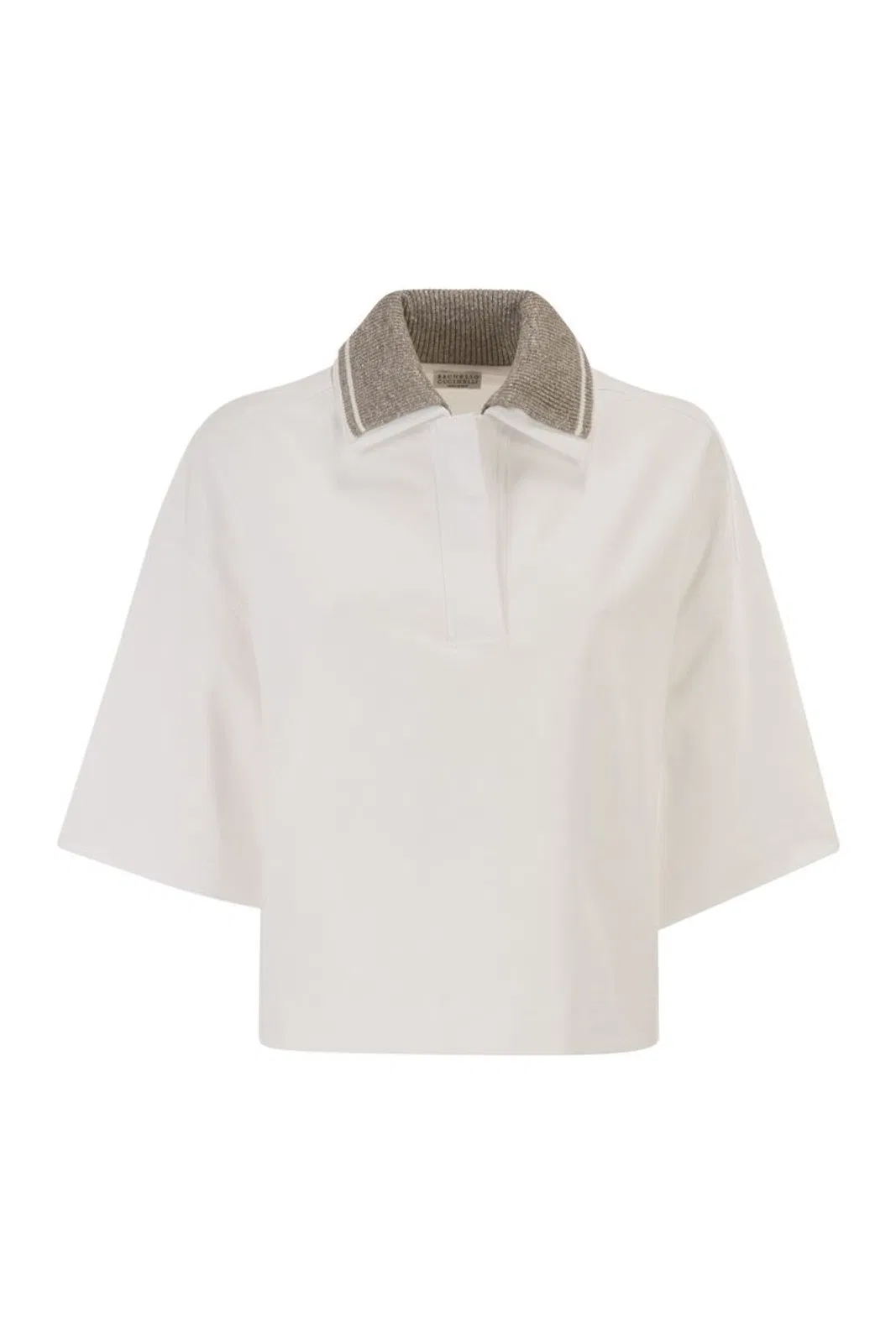 Interlock Couture Polo Shirt With Sparkling Knitted Collar