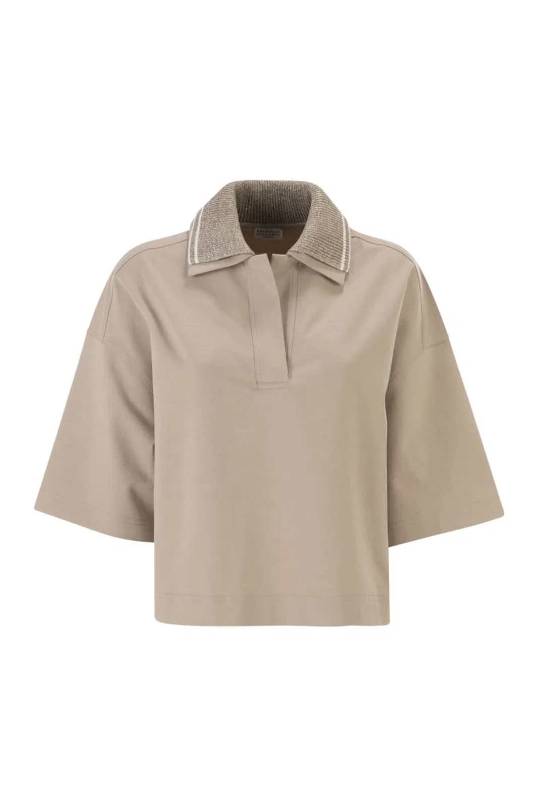 Interlock Couture Polo Shirt With Sparkling Knitted Collar