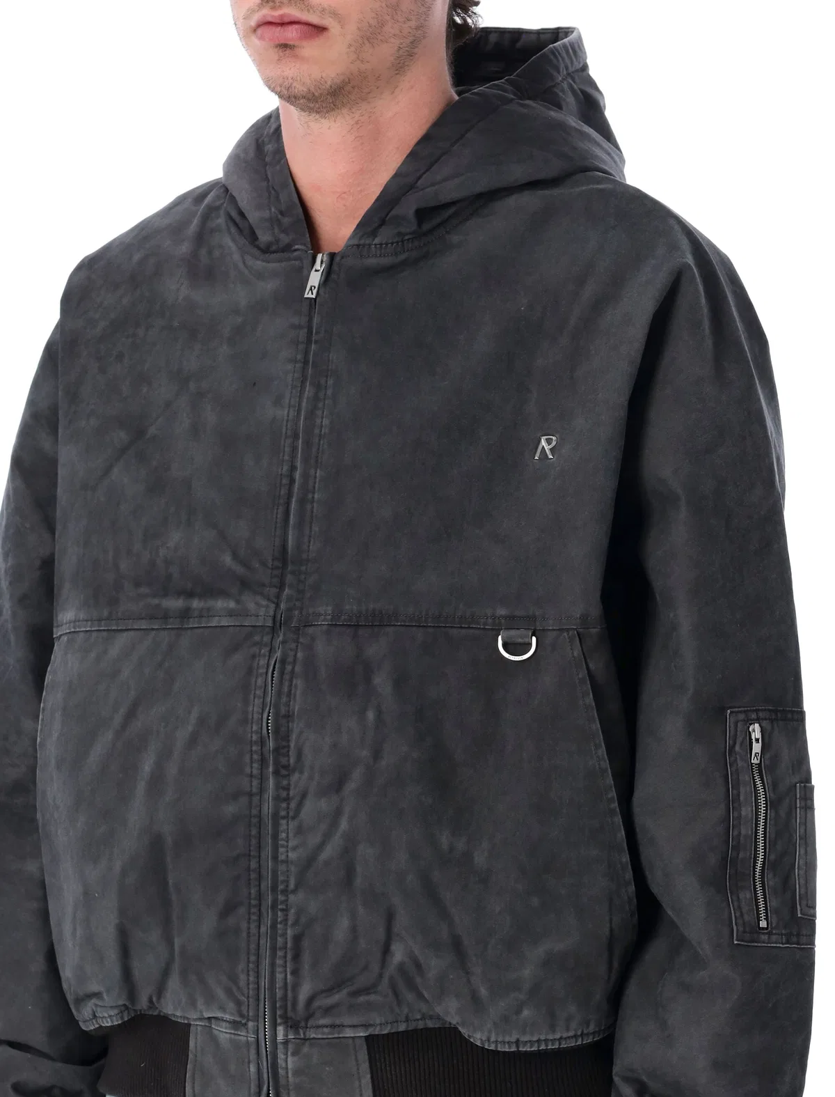 Represent Hooded Bomber Jacket In Black