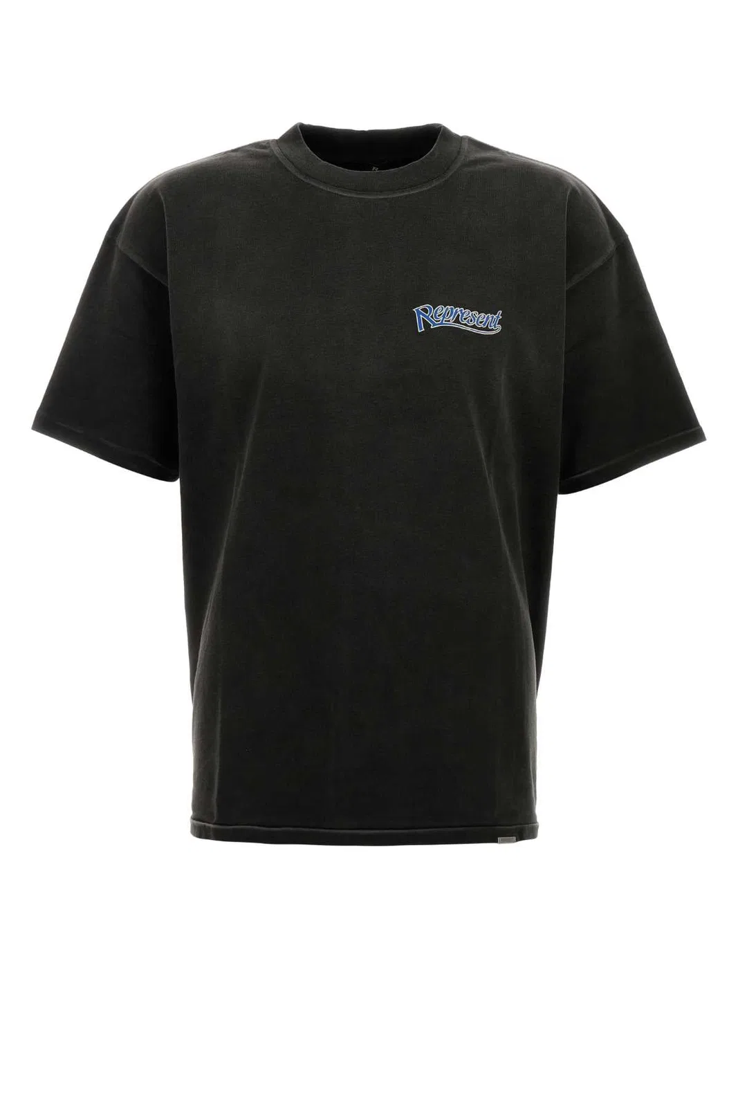 Represent Logo-embroidered Cotton T-shirt In Black